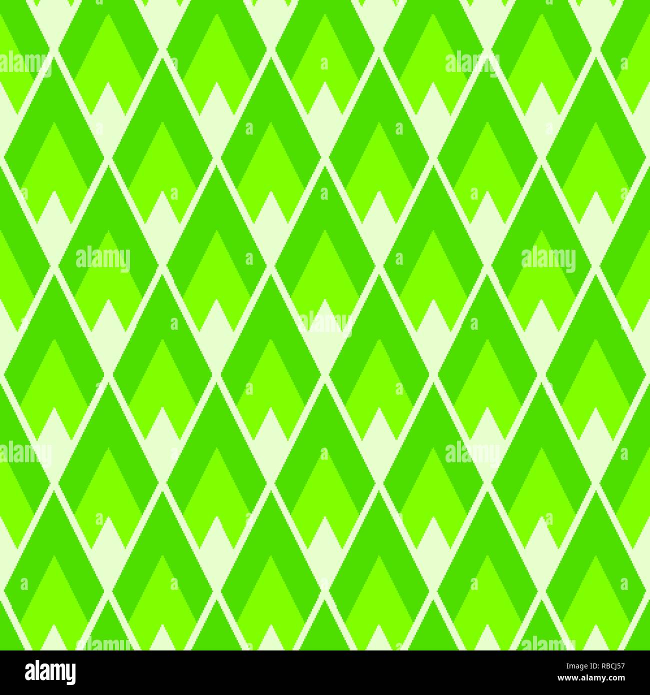 Le losanghe seamless pattern. UFO moderno di color verde piastrella geometrica texture Illustrazione Vettoriale