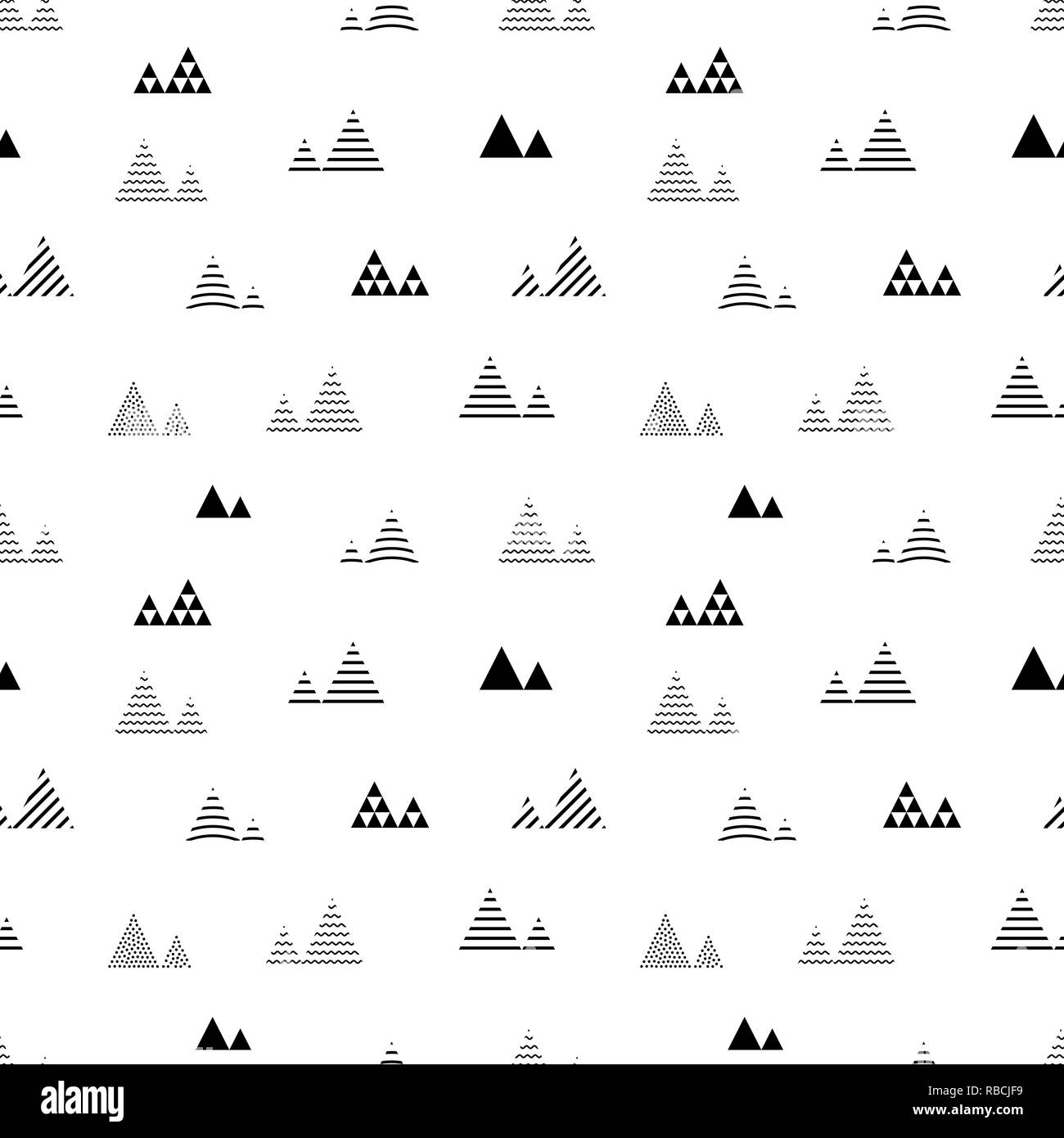 Seamless pattern piramide. Piastrella geometrica ripetere con triangoli. Illustrazione Vettoriale