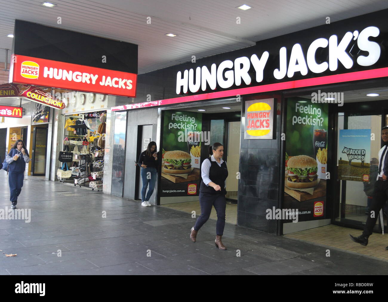 10 maggio 2016 - Melbourne, Victoria, Australia - Hungry Jacks logo che si vede in Melbourne. (Credito Immagine: © Keith Mayhew/SOPA immagini via ZUMA filo) Foto Stock