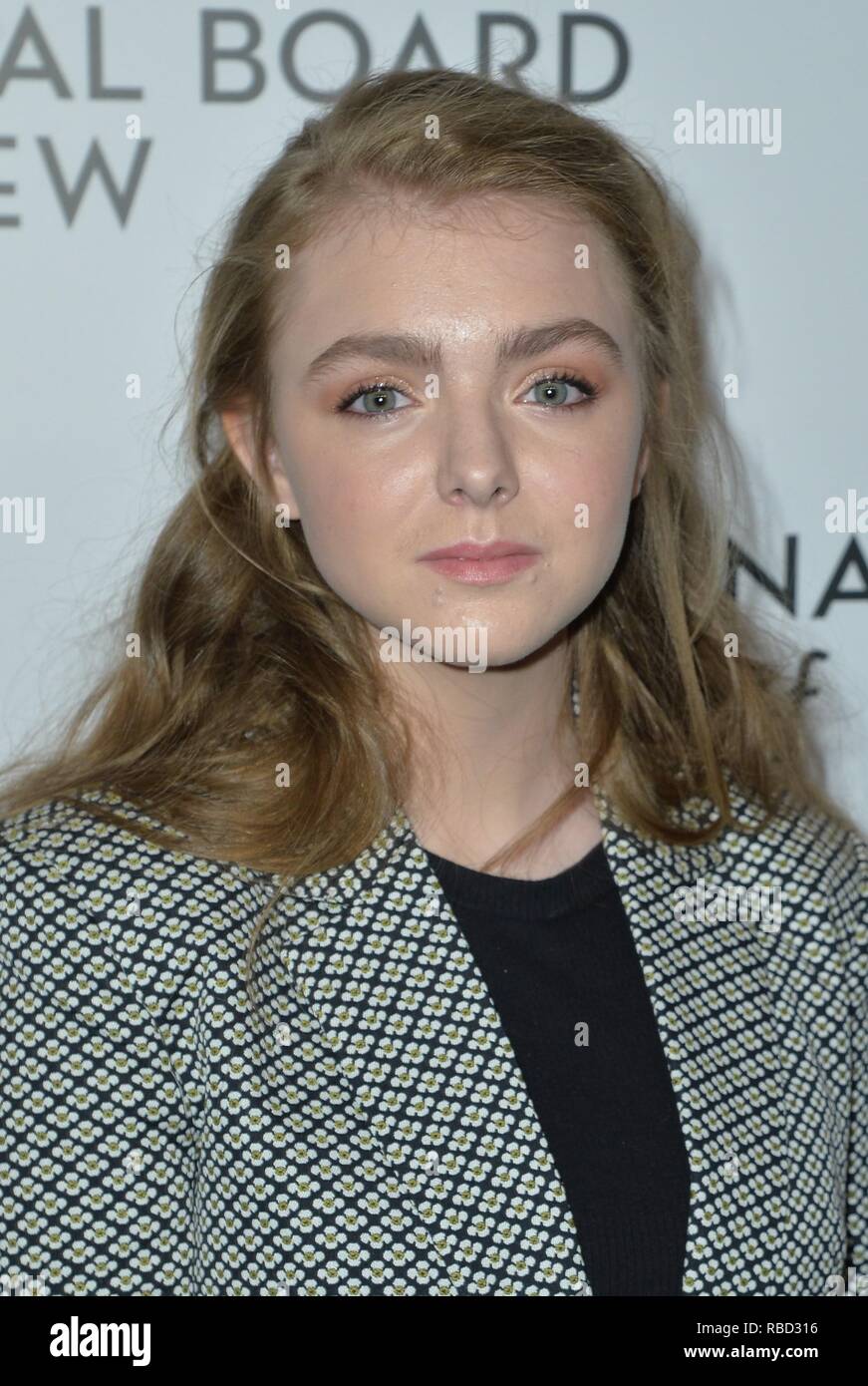 Elsie Fisher presso gli arrivi per il National Board of Review (NBR) Awards Gala, Cipriani 42nd Street, New York, NY Gennaio 8, 2019. Foto di: Kristin Callahan/Everett Collection Foto Stock