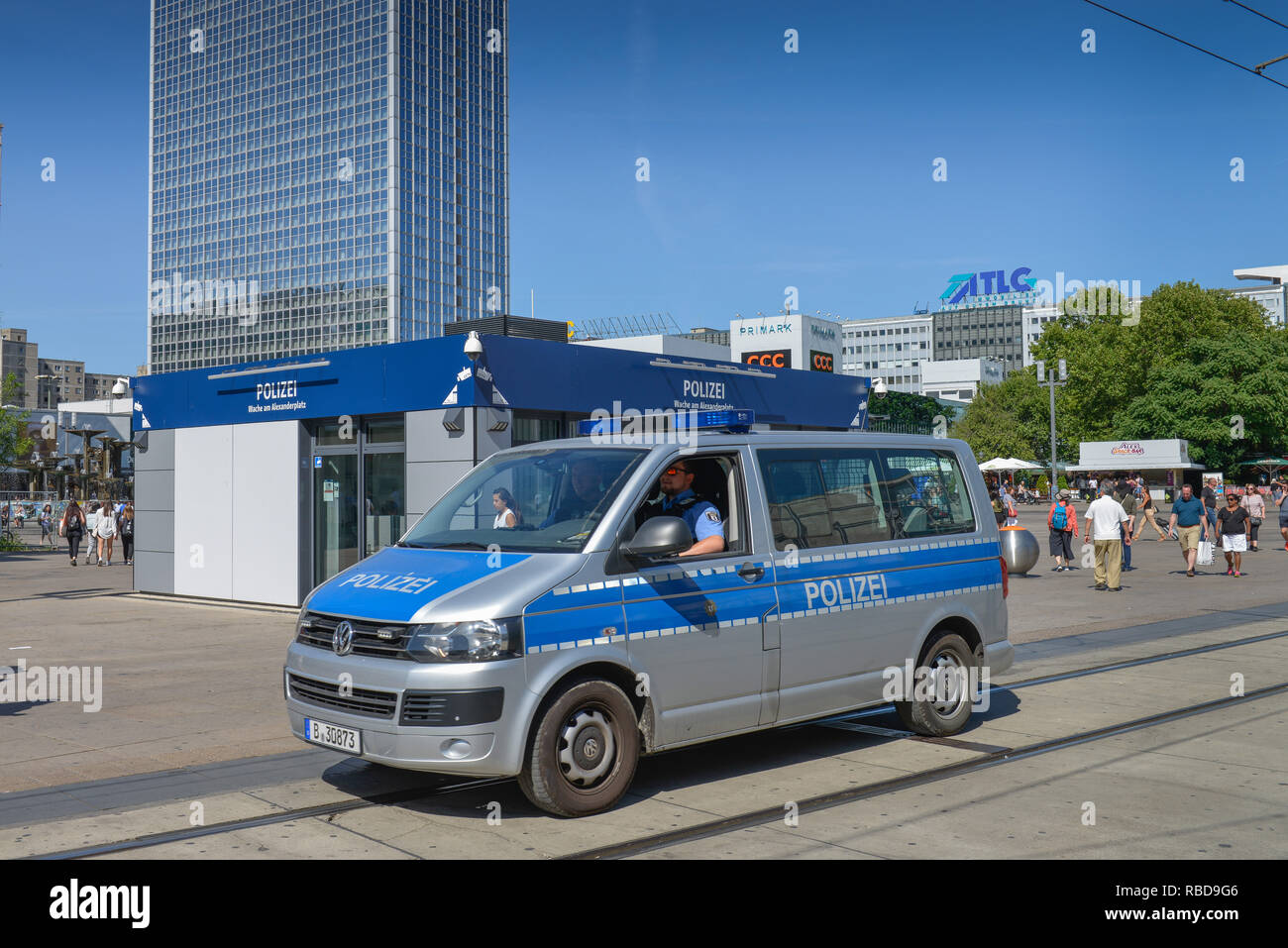 Stazione di polizia, Alexander's Place, medio, Berlino, Germania, Polizeiwache, Alexanderplatz Mitte, Deutschland Foto Stock