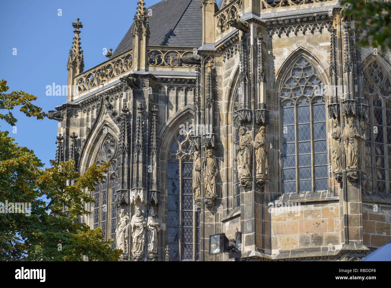 Al di fuori di sculture, cattedrale, Aachen, Renania settentrionale-Vestfalia, Germania, Aussenskulpturen, Dom, Nordrhein-Westfalen, Deutschland Foto Stock