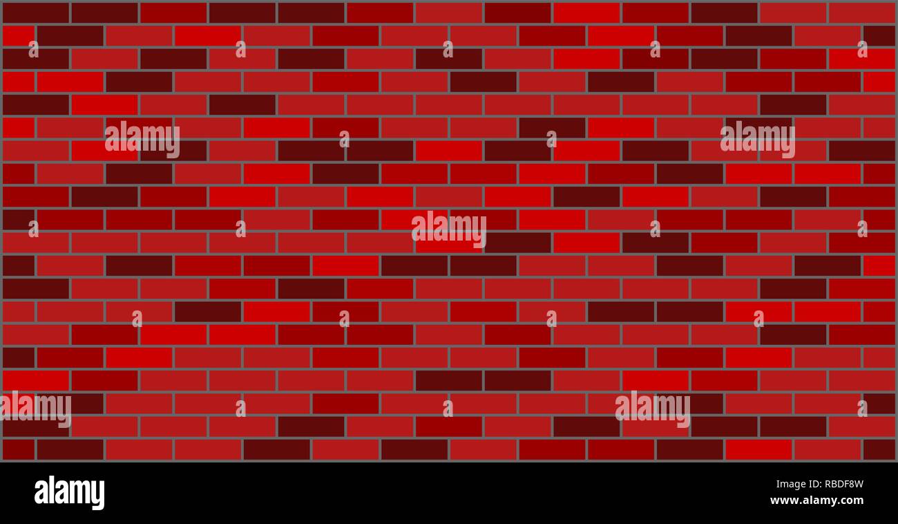 Rosso scuro marrone a parete di mattoni sfondo texture graphic design con copia spazio per il testo. Illustrazione Vettoriale