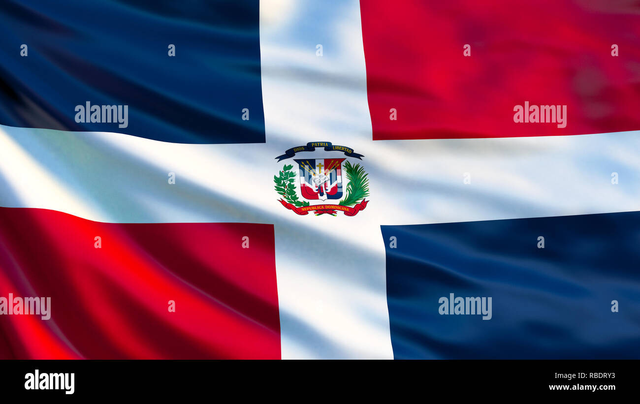 Bandiera Della Repubblica Dominicana Sventola Bandiera Della Repubblica Dominicana 3d 8140