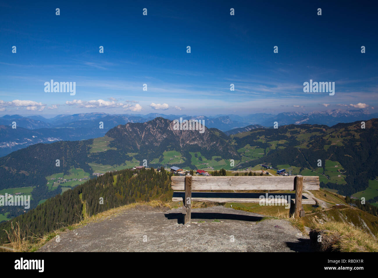 Vista Montagna .l'Alpbachtal è una valle del Tirolo, Austria.Una delle più diverse aree sciistiche nelle Alpi di Kitzbühel. Foto Stock