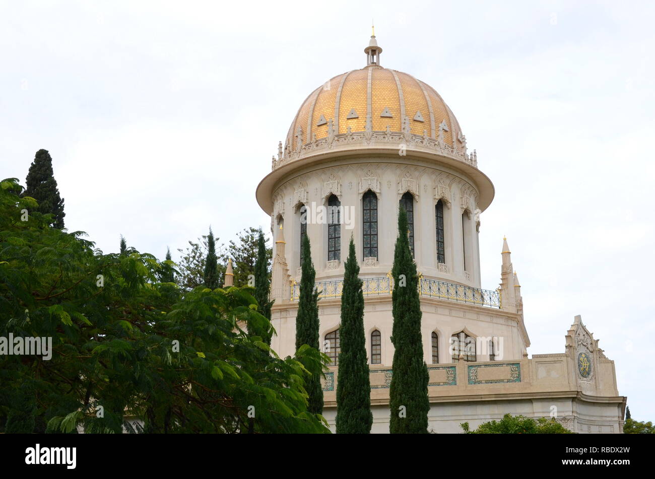 Santuario del Bab e giardini Bahai di Haifa, Israele Foto Stock