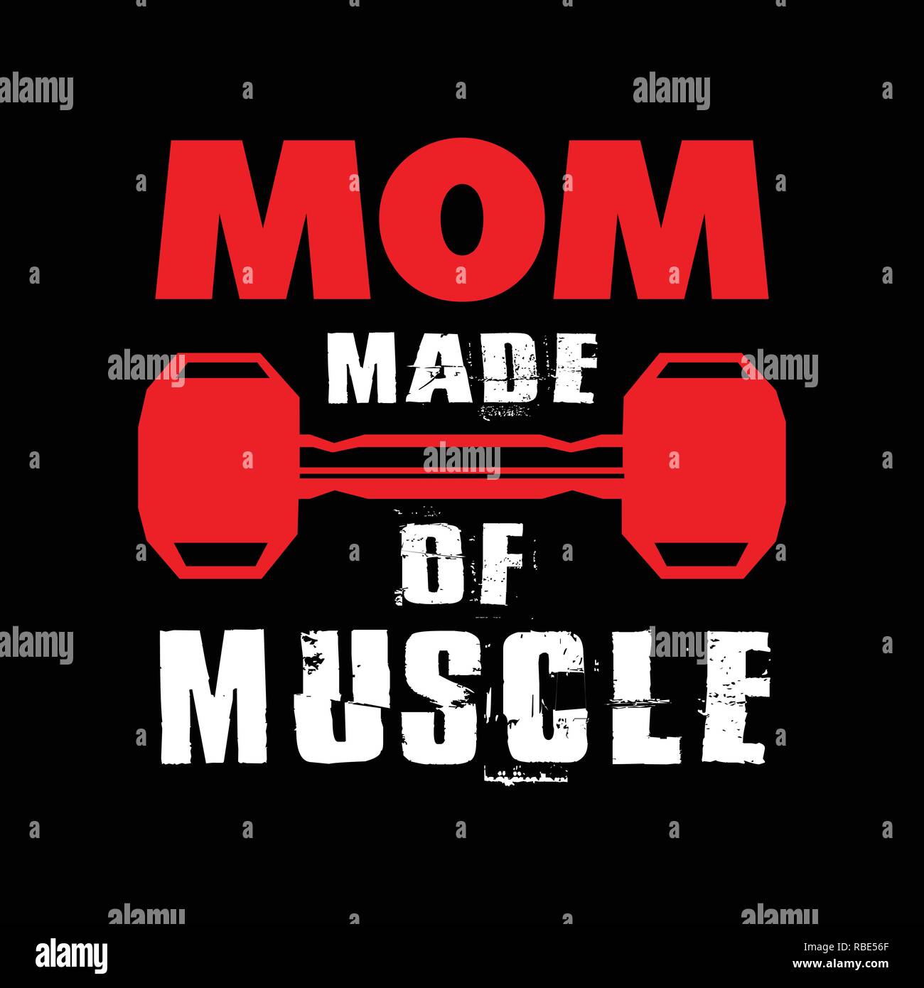 Palestra preventivo e dicendo. Mom fatta di muscolo Illustrazione Vettoriale