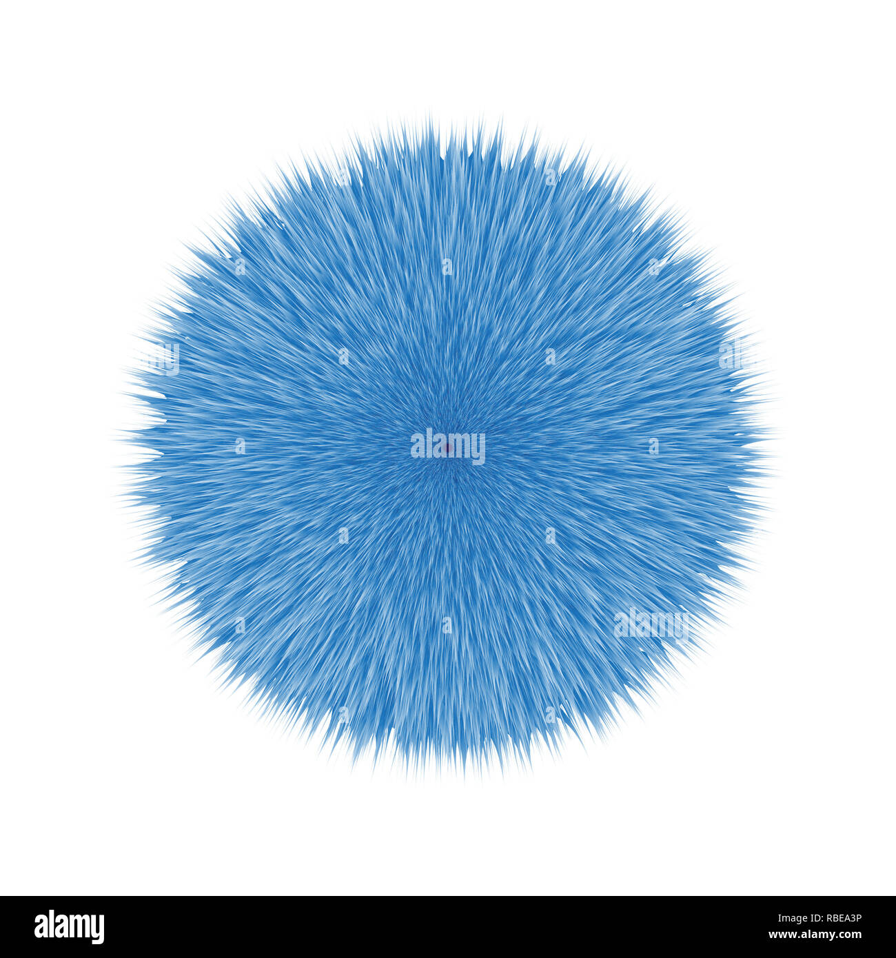 Blu capelli soffici Pom, 3D illustrazione Foto Stock
