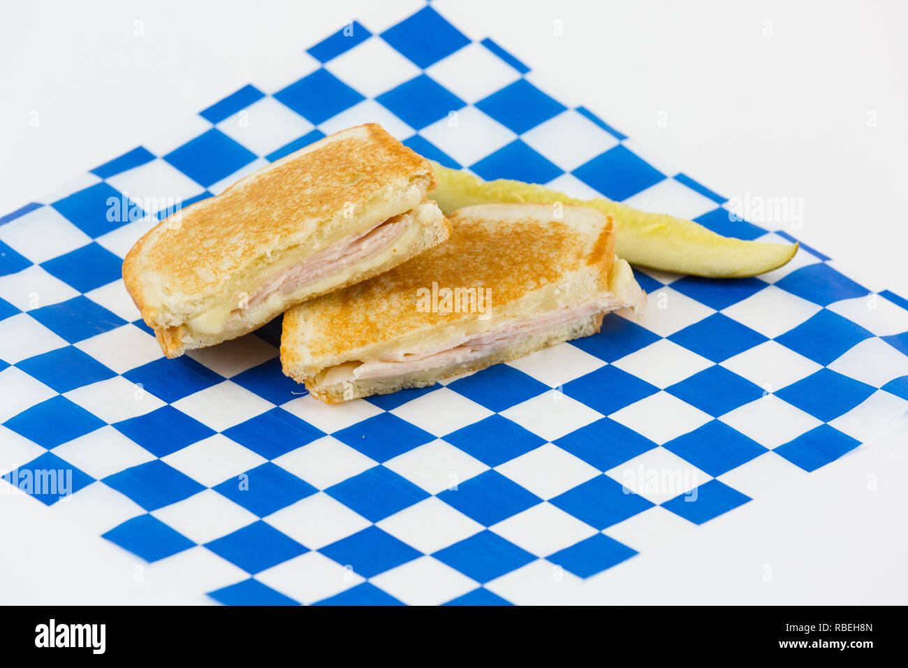 Grigliata di prosciutto e formaggio panino Foto Stock