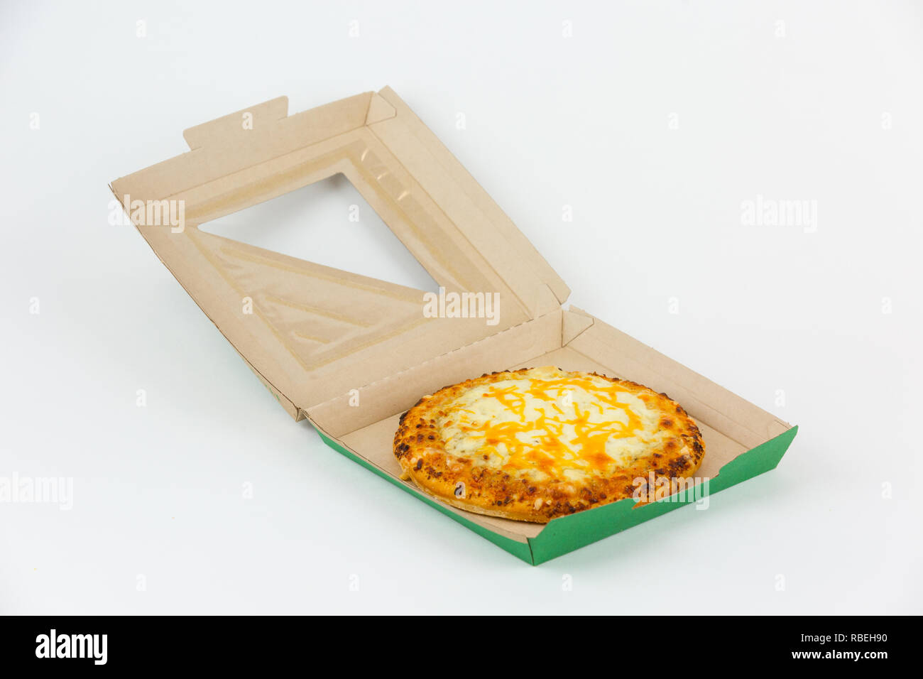 Personale pizza di formaggio Foto Stock