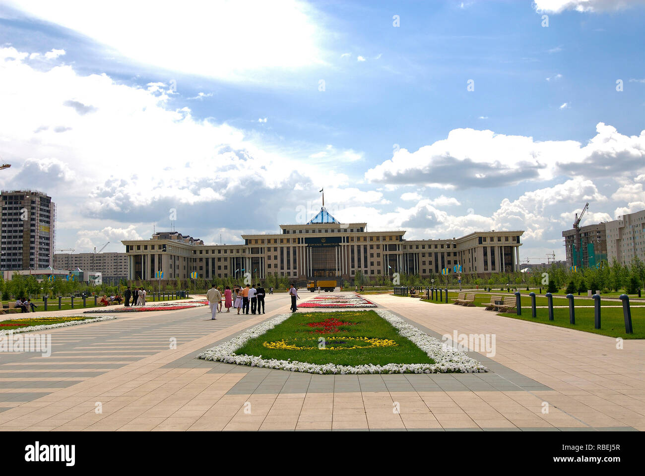 Bayterek; Kazakstan; astana; edilizia; città; sky; esterno; Foto Stock