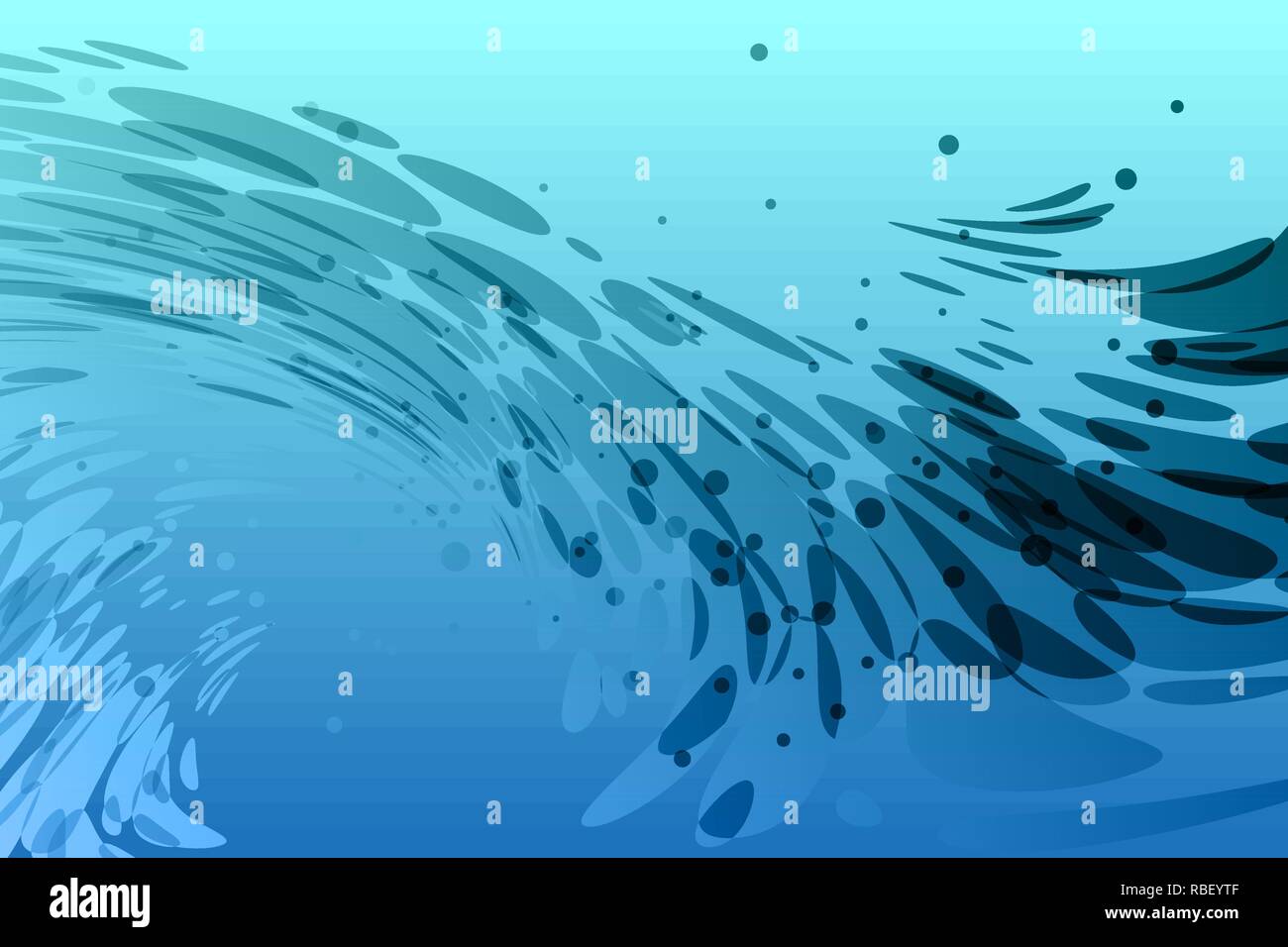 Aqua sfondo blu, modello monocromatico Illustrazione Vettoriale