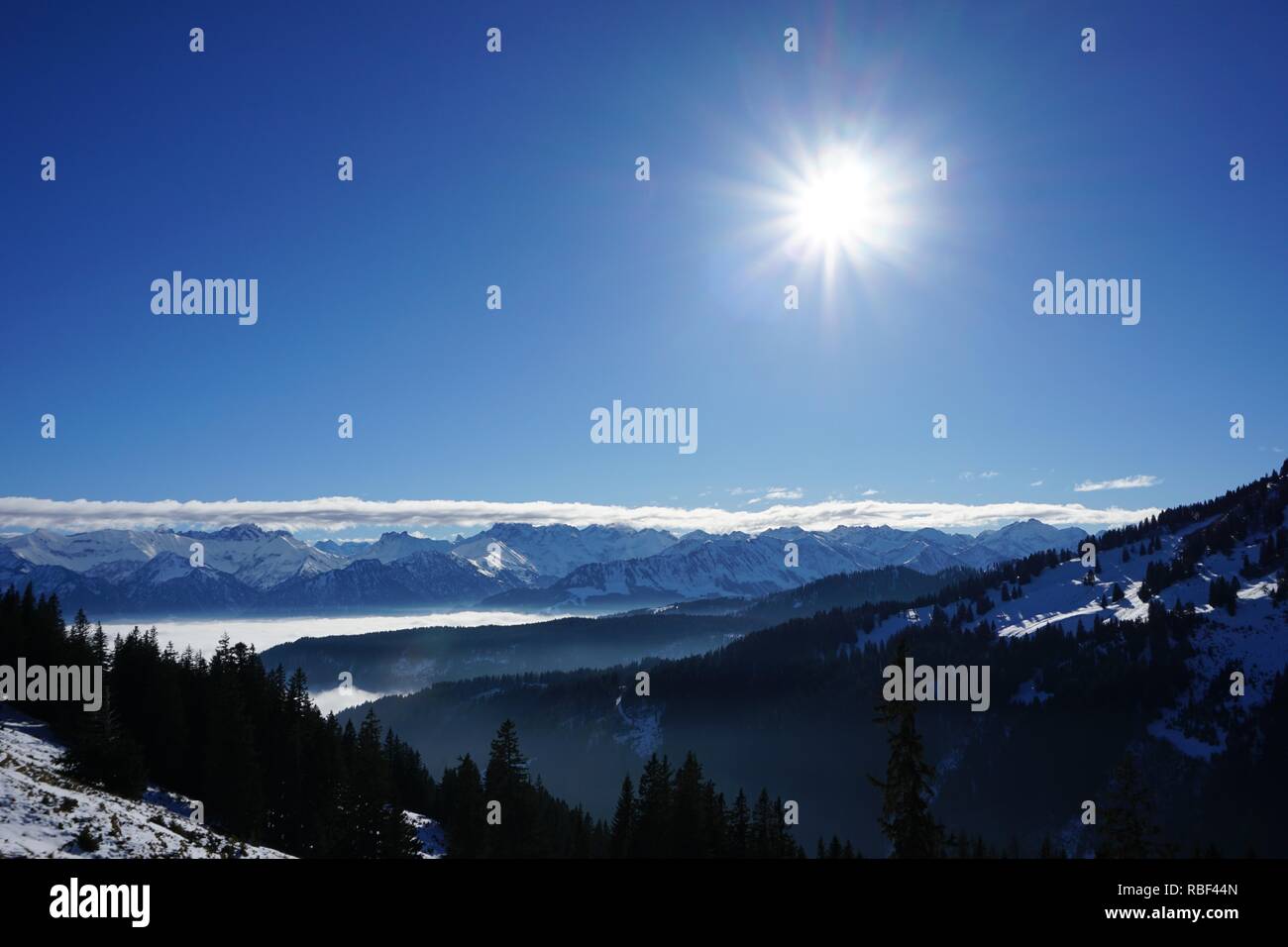 Oberstdorf, Algovia in inverno freddo e la neve Foto Stock