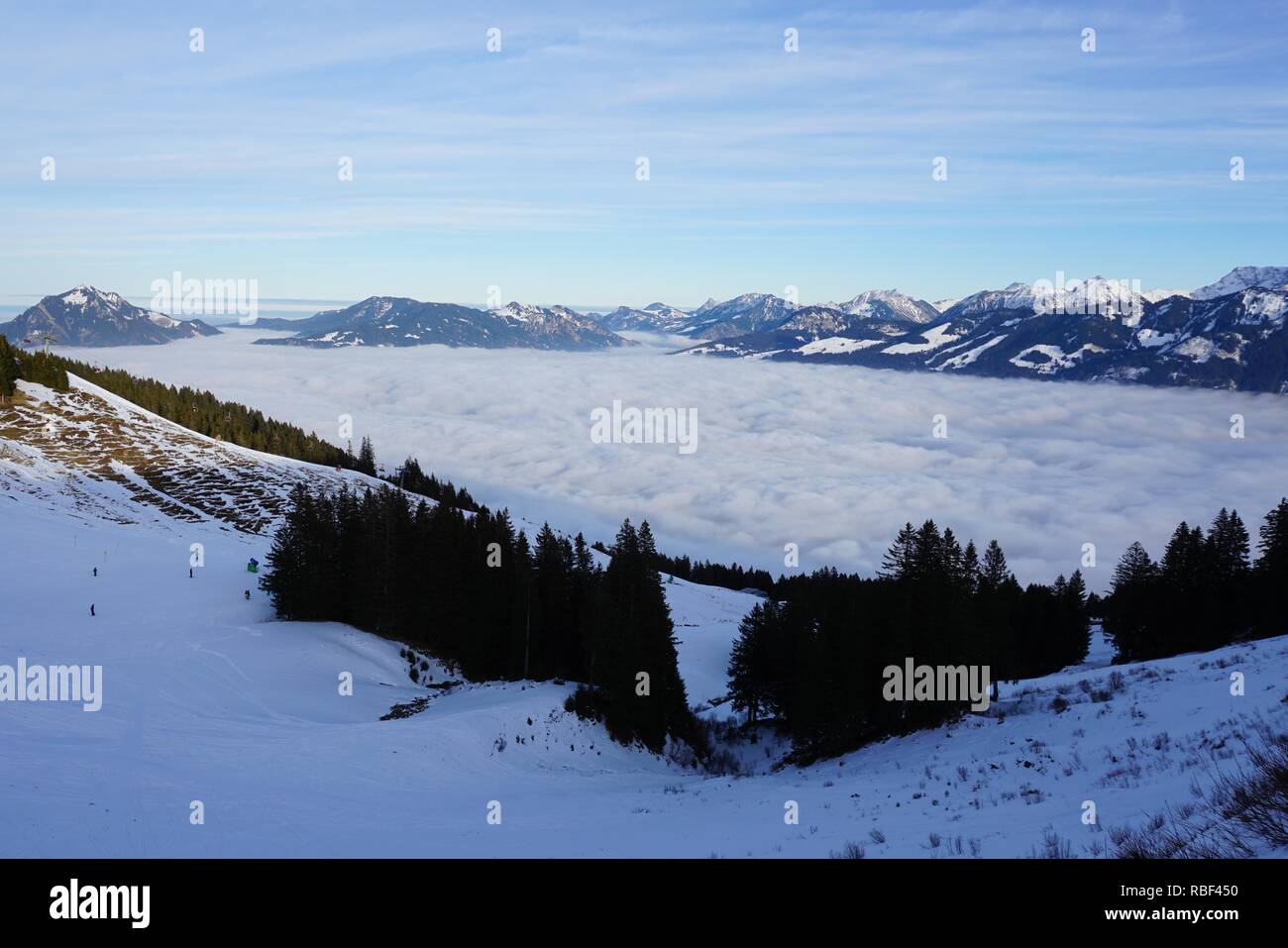 Oberstdorf, Algovia in inverno freddo e la neve Foto Stock