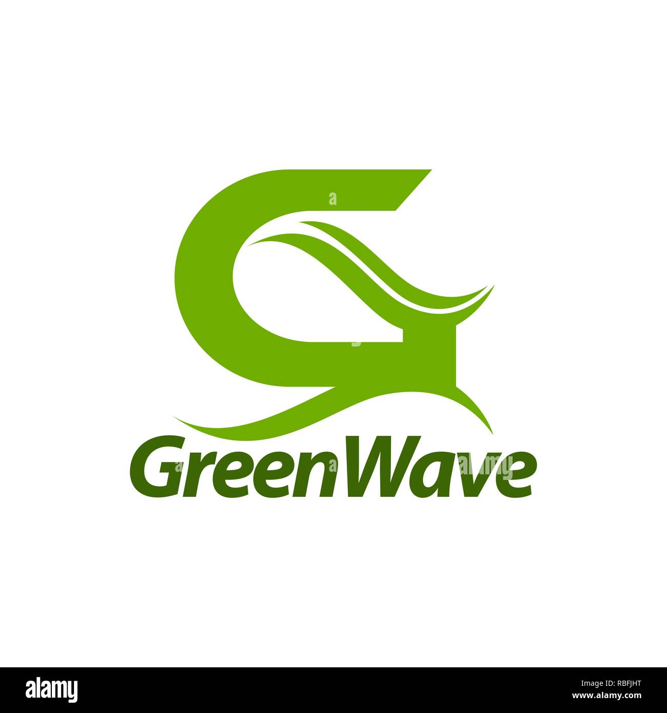 Onda Verde. lettera iniziale logo G concept design template idea Illustrazione Vettoriale