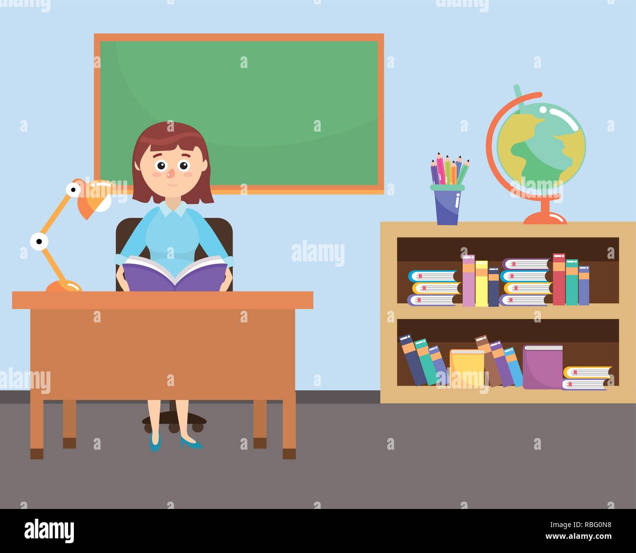 Scuola elementare cartoon Illustrazione Vettoriale