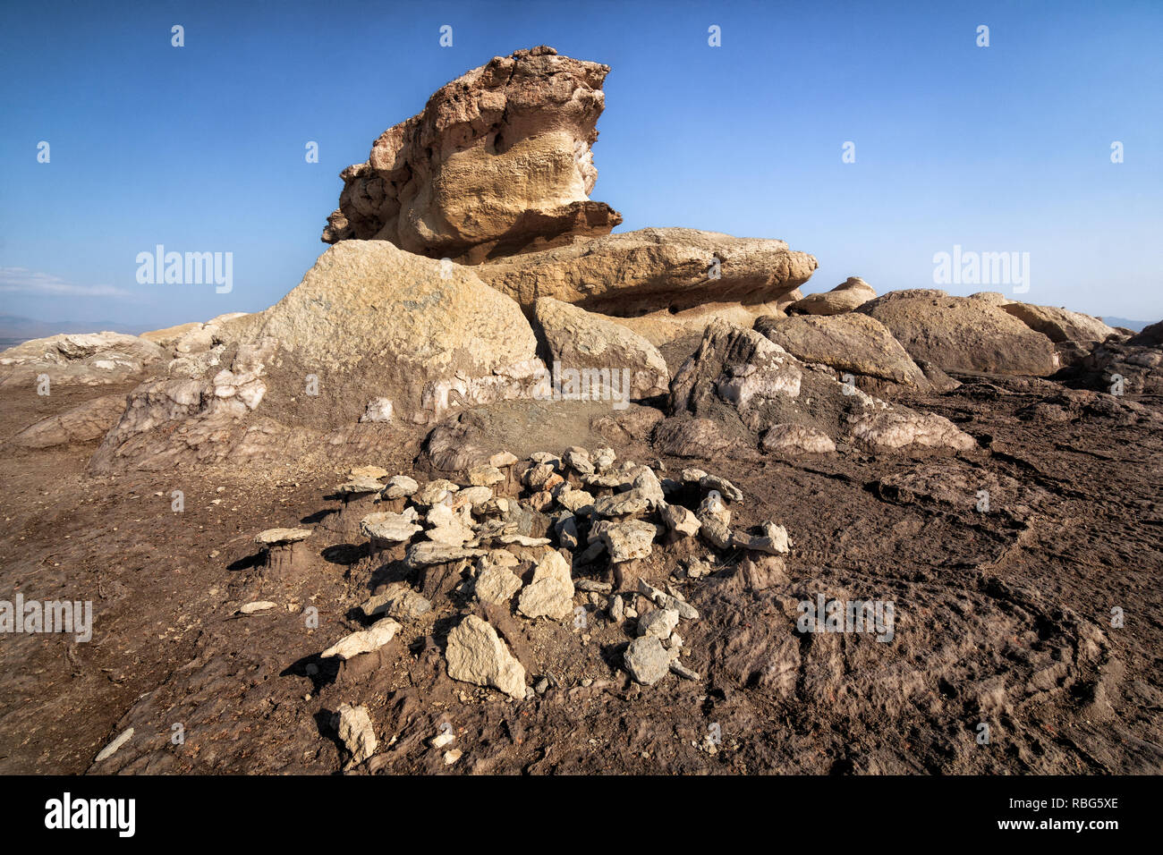 Sanduq Isola, uno dei laghetti isola del lago di Urmia, collocato nel nord-ovest del lago di Urmia Foto Stock