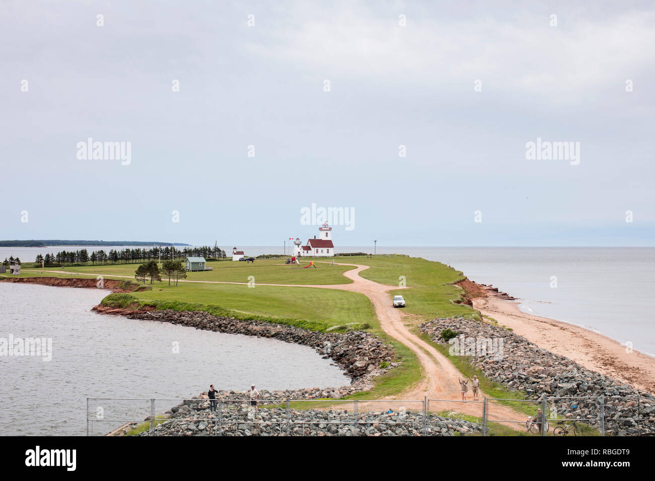 Isola di boschi parco provinciale, Prince Edward Island, Canada - 12 Luglio 2018: Il faro di Isola di boschi parco provinciale. ( Ryan Carter ) Foto Stock