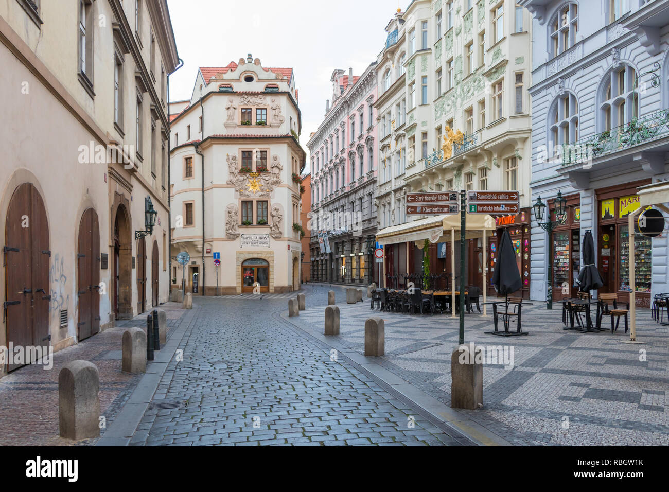 Ceco street nel centro di Praga, Repubblica Ceca Foto Stock