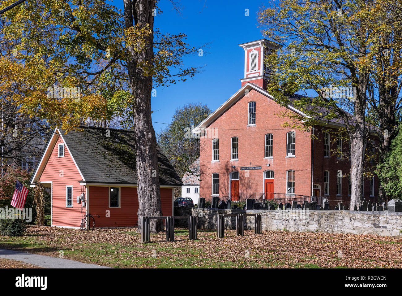 Centro storico di Chester, Vermont, USA. Foto Stock