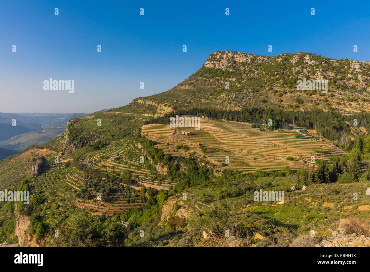 Paesaggi di Jezzine skyle cityscape nel sud del Libano medio oriente Foto Stock