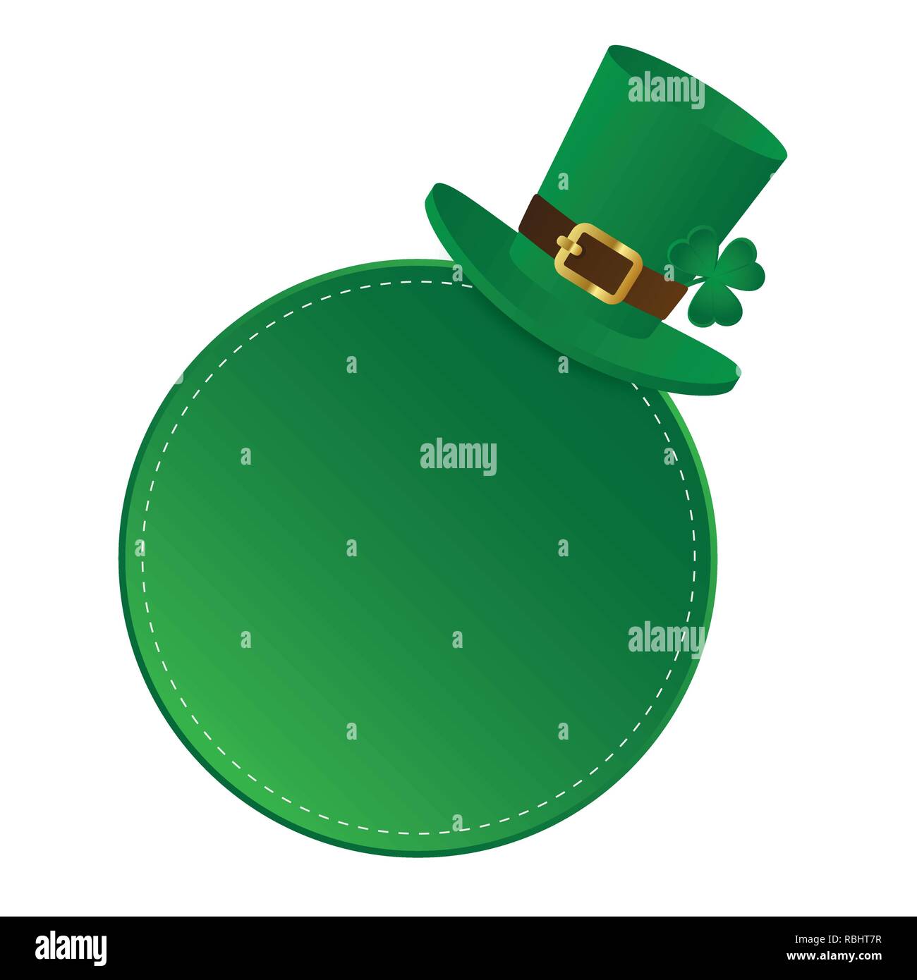 Verde etichetta rotonda con cappello verde per San Patrizio giorno illustrazione vettoriale EPS10 Illustrazione Vettoriale