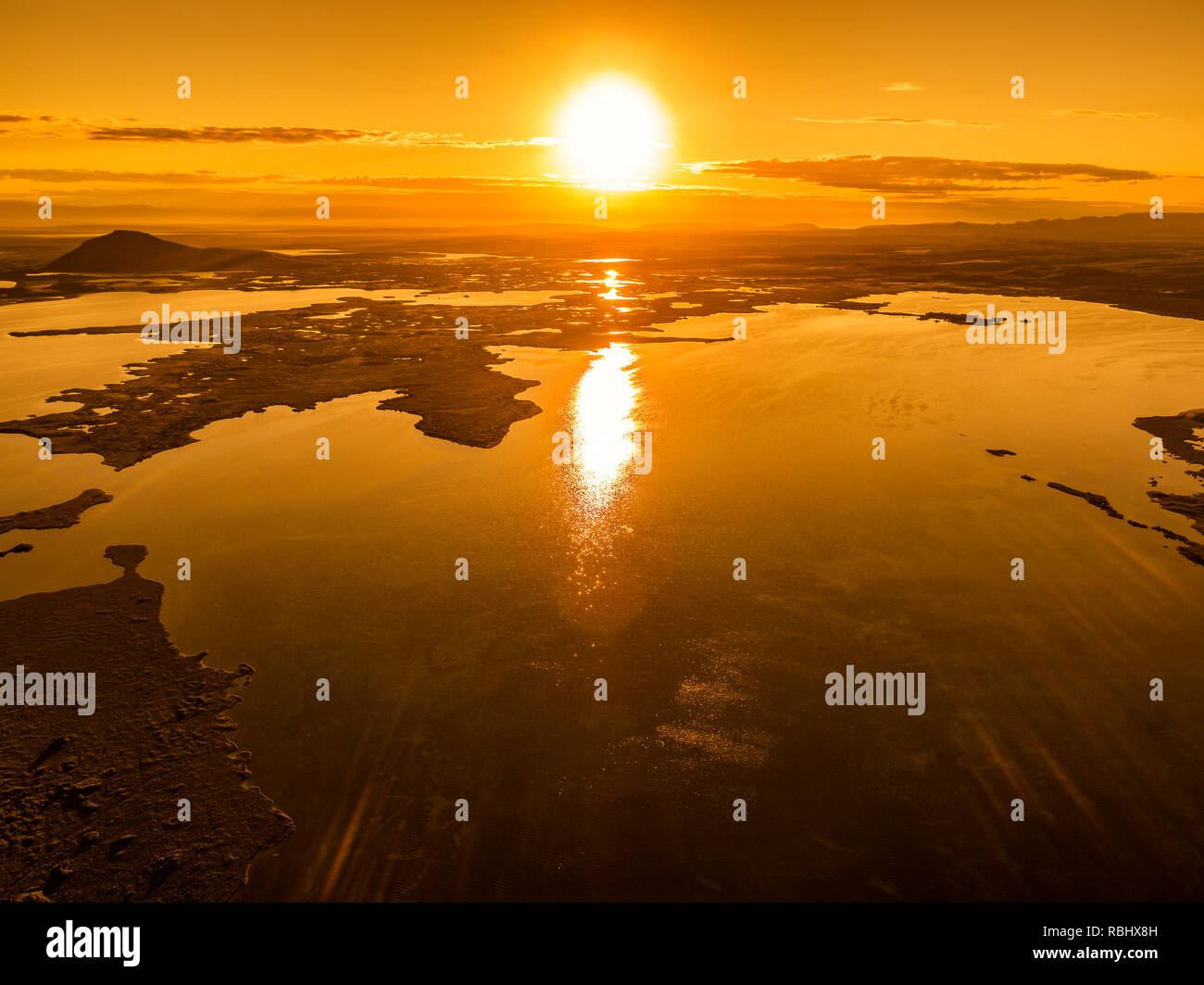 Lago Myvatn, Area Nord dell'Islanda Foto Stock