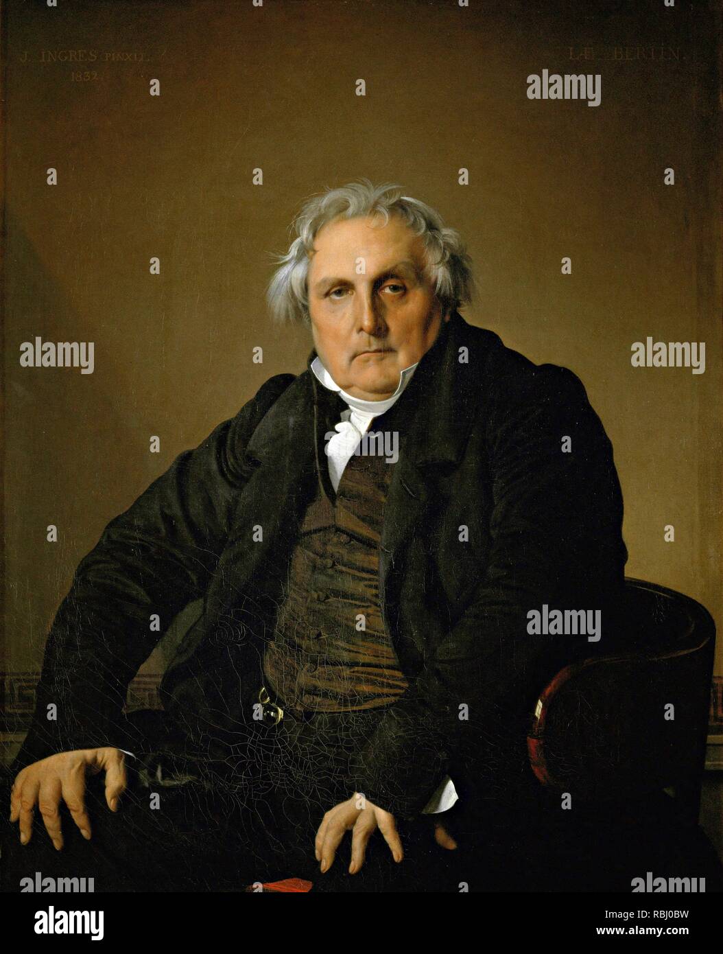 Louis François Bertin, 1832. Museo: Musee du Louvre. Autore: INGRES, Jean Auguste Dominique. Foto Stock