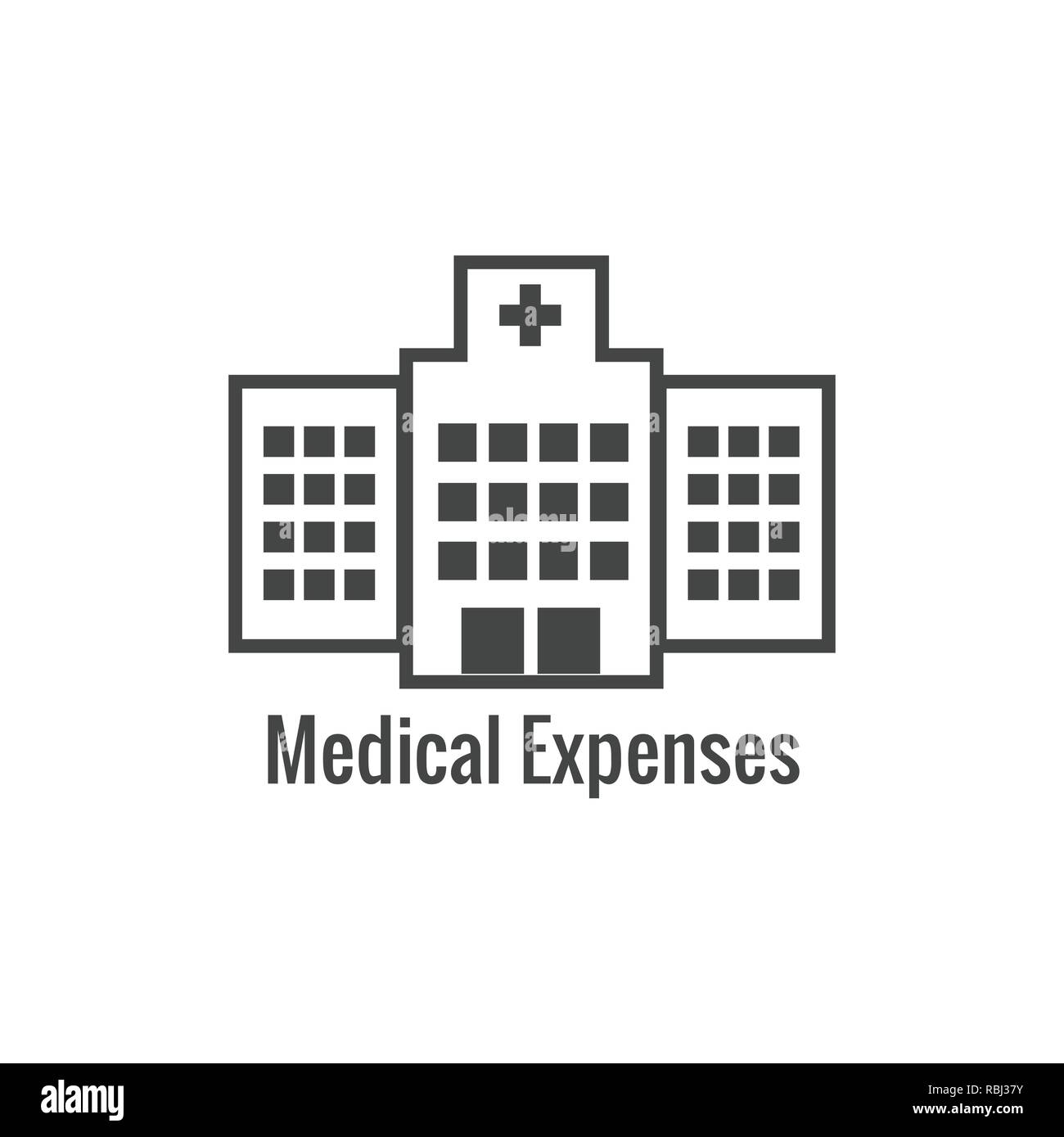 Finanziaria del fondo di emergenza icone w casa o casa, automobile o danneggiare il veicolo, la perdita del posto di lavoro o la disoccupazione e l'ospedale o le fatture mediche Illustrazione Vettoriale