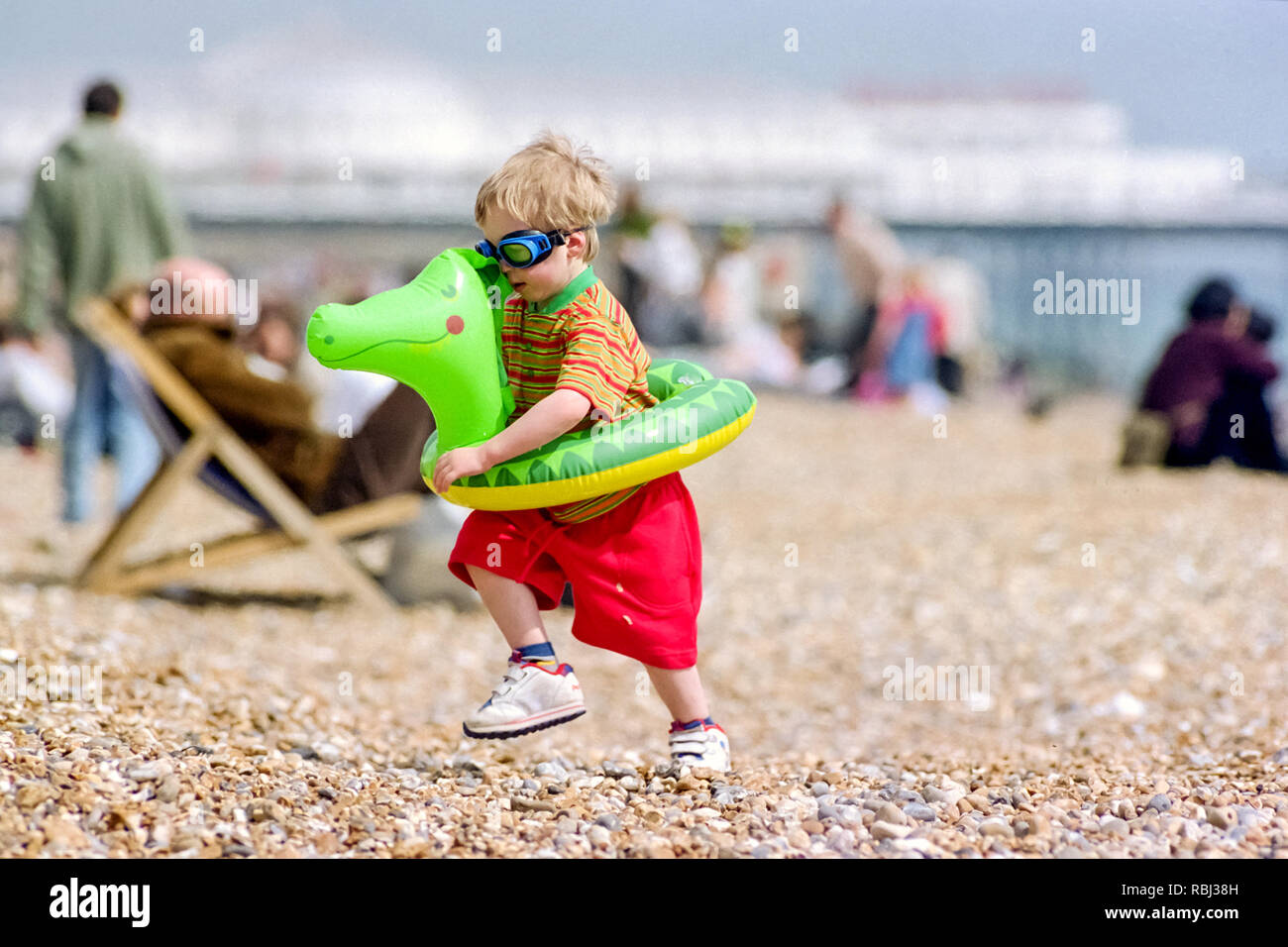 La spiaggia di Brighton meteo foto Foto Stock