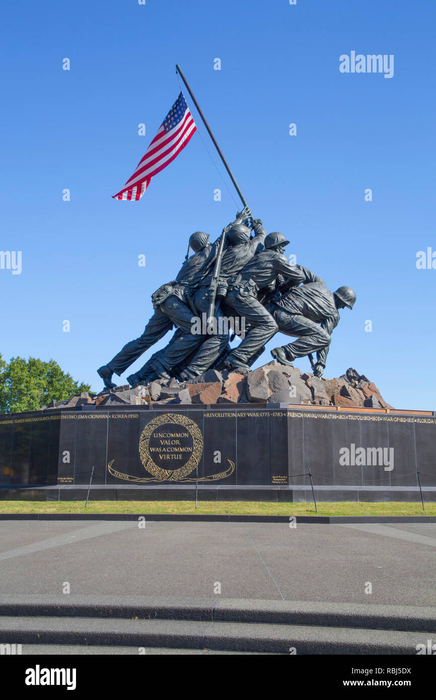 Stati Uniti Marine Corps War Memorial, Washington D.C., USA Foto Stock