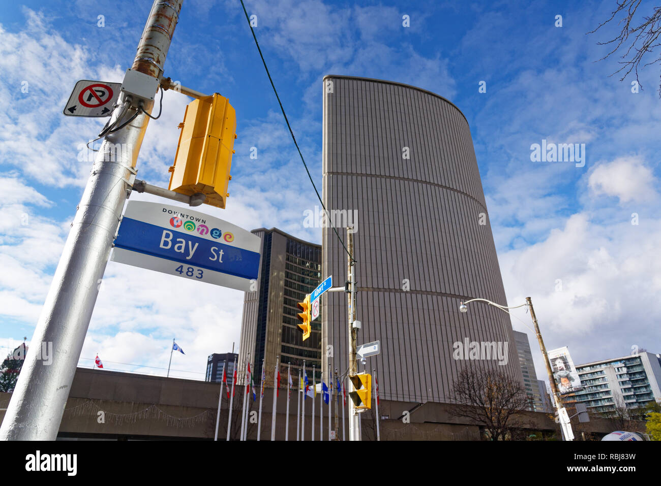 Il Nuovo Municipio di Queen Street e Bay Street, Toronto Foto Stock