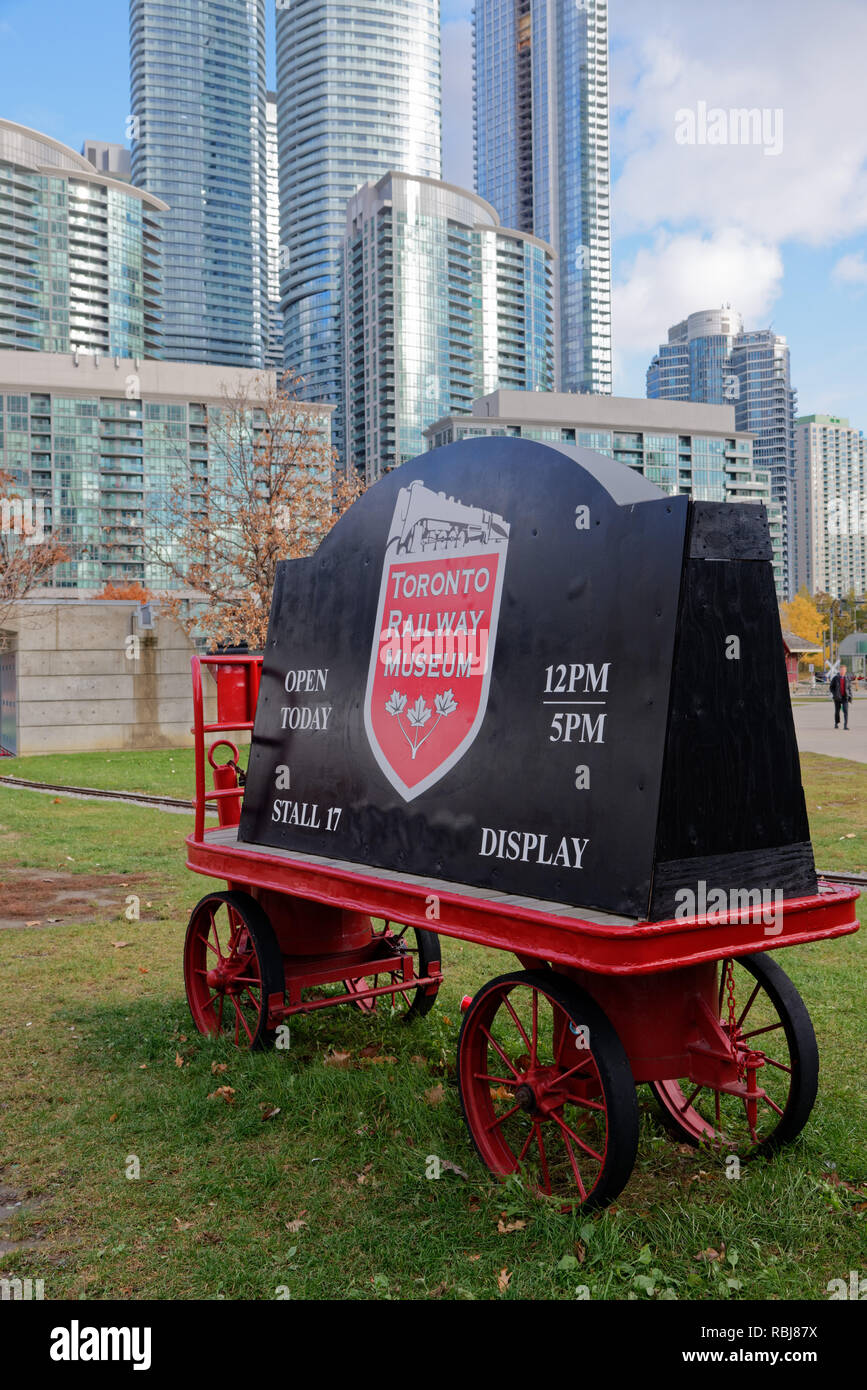 Il segno per il Toronto Railway Museum Foto Stock