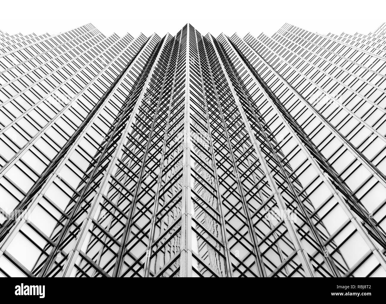 Guardando verso l'alto la Royal Bank of Canada (RBC) Edificio Sud Plaza tower su Front Street nel centro di Toronto, Canada Foto Stock