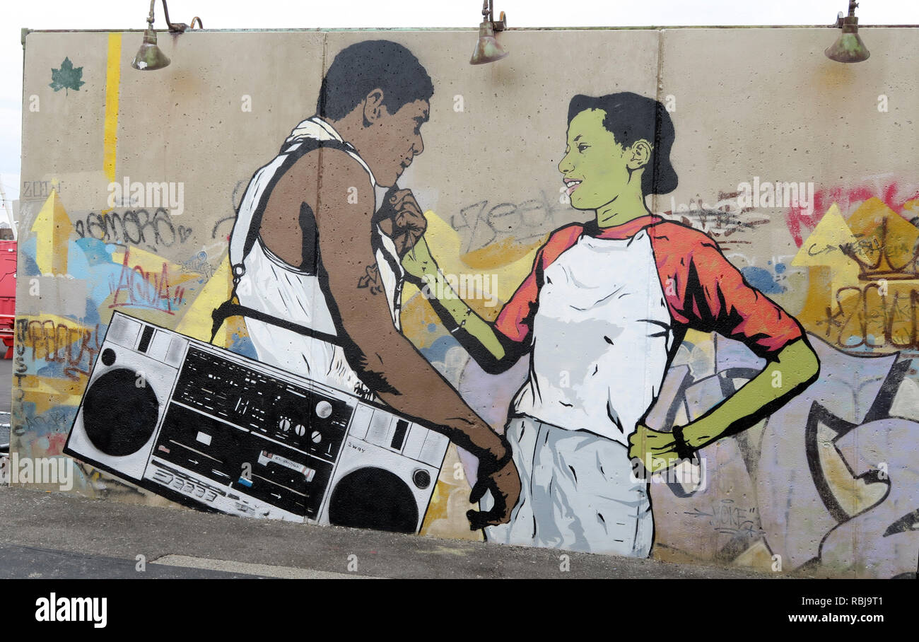 Pareti di Coney Arte - multirazziale murale - Coney Island Mare - Brooklyn, New York, NY, STATI UNITI D'AMERICA Foto Stock