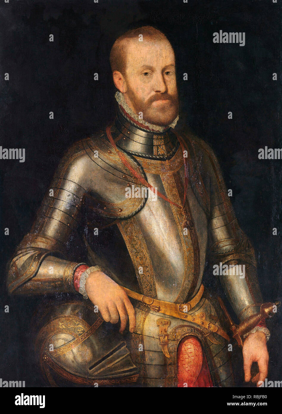 Filippo II, 1527-1598. Re di Spagna. Felipe II. Dopo un dipinto nella maniera di Anthonis Mor sul display al Rijksmuseum, Amsterdam, Paesi Bassi Foto Stock