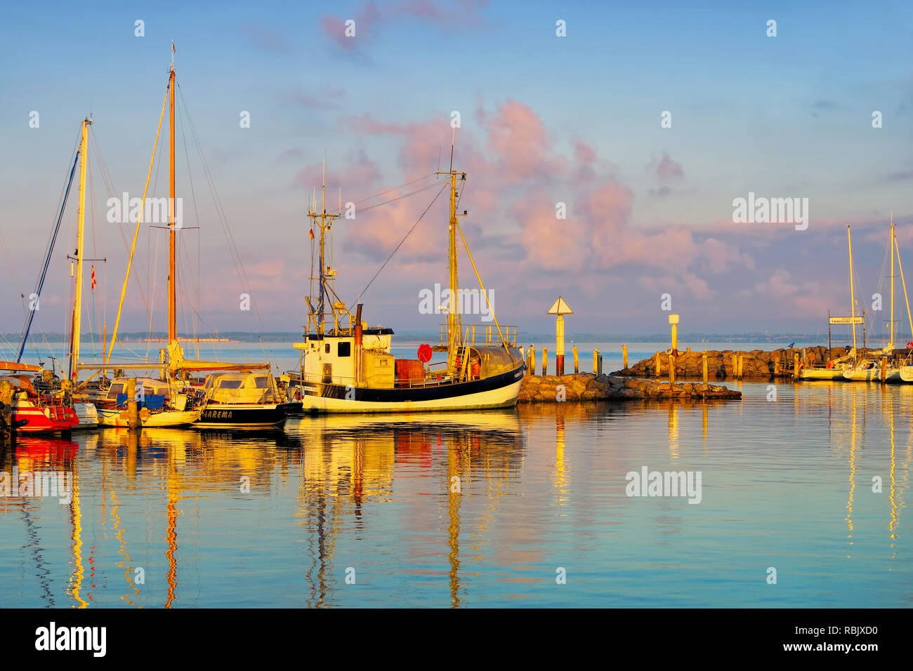 Il porto di Timmendorf sull'isola di Poel nel nord della Germania Foto Stock