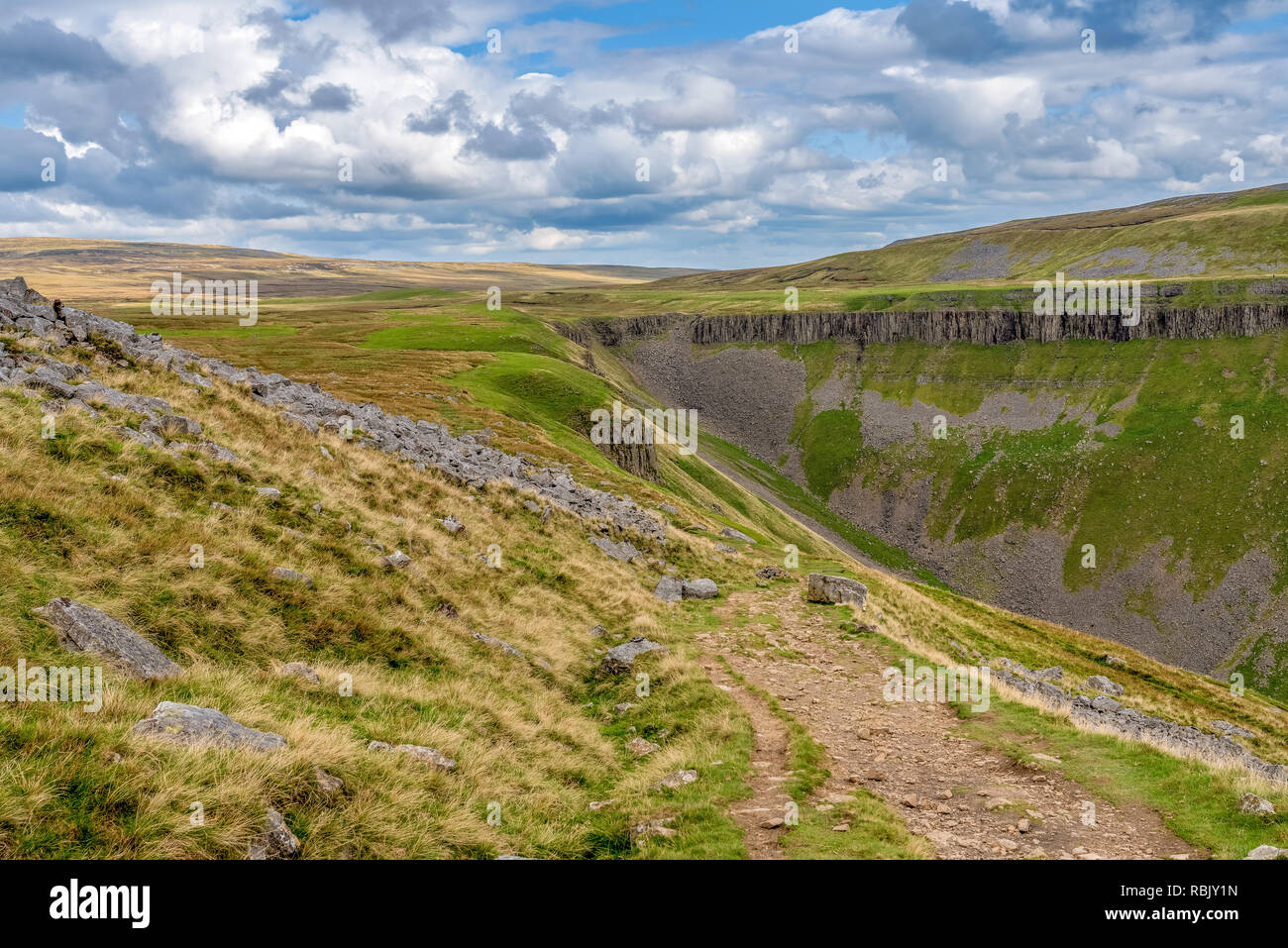 Nord Pennine paesaggio di alta Cup Nick in Cumbria, England, Regno Unito Foto Stock