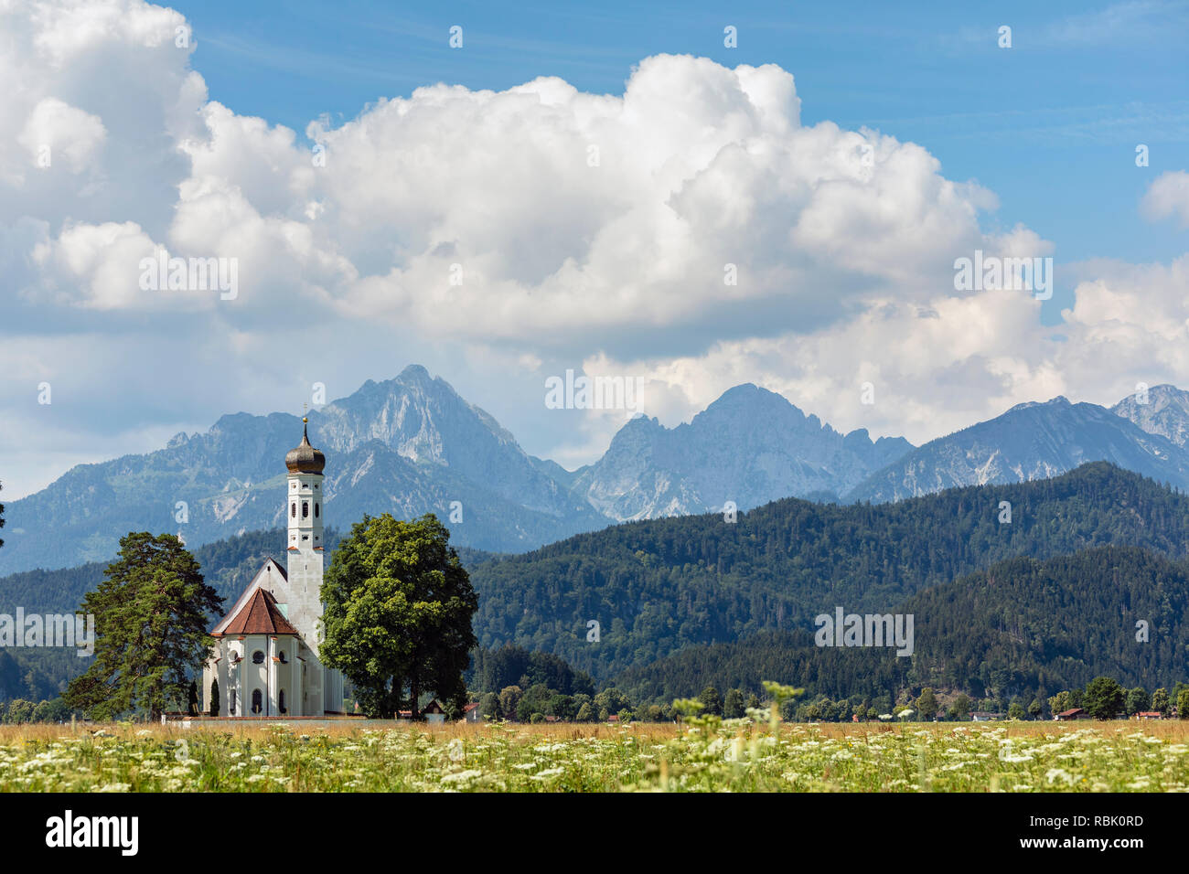 Chiesa di San Coloman, Schwangau, Baviera, Germania Foto Stock