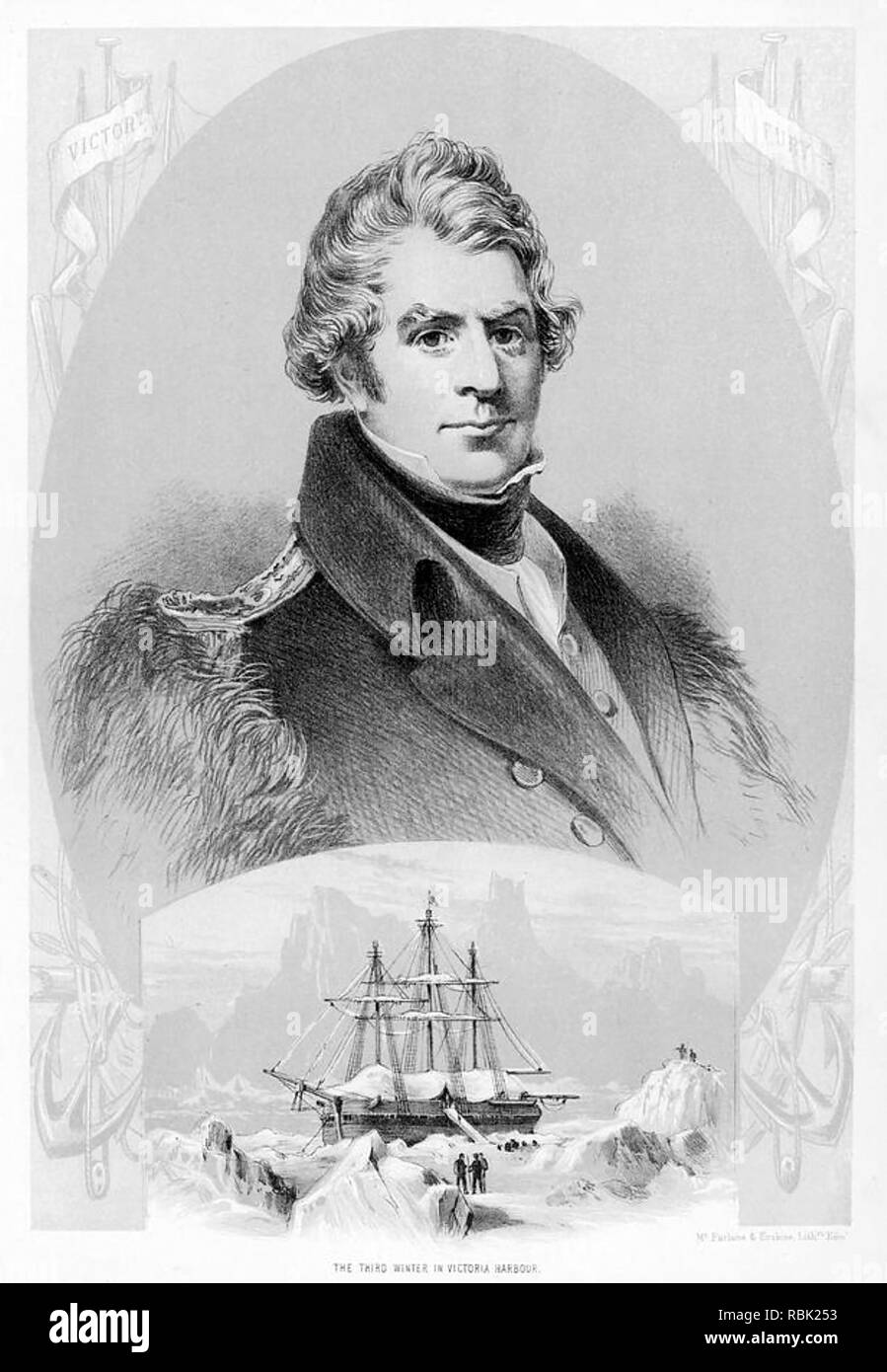 JAMES CLARK Ross (1800-1862) British Royal Navy explorer con HMS Enterprise Foto Stock