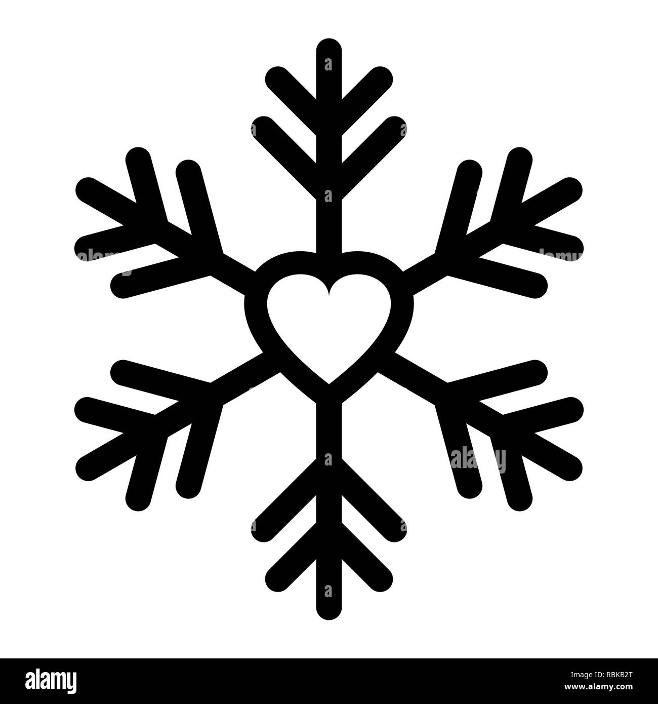 L'icona del fiocco di neve o di un logo. Natale e inverno tema simbolo del vettore. Illustrazione Vettoriale