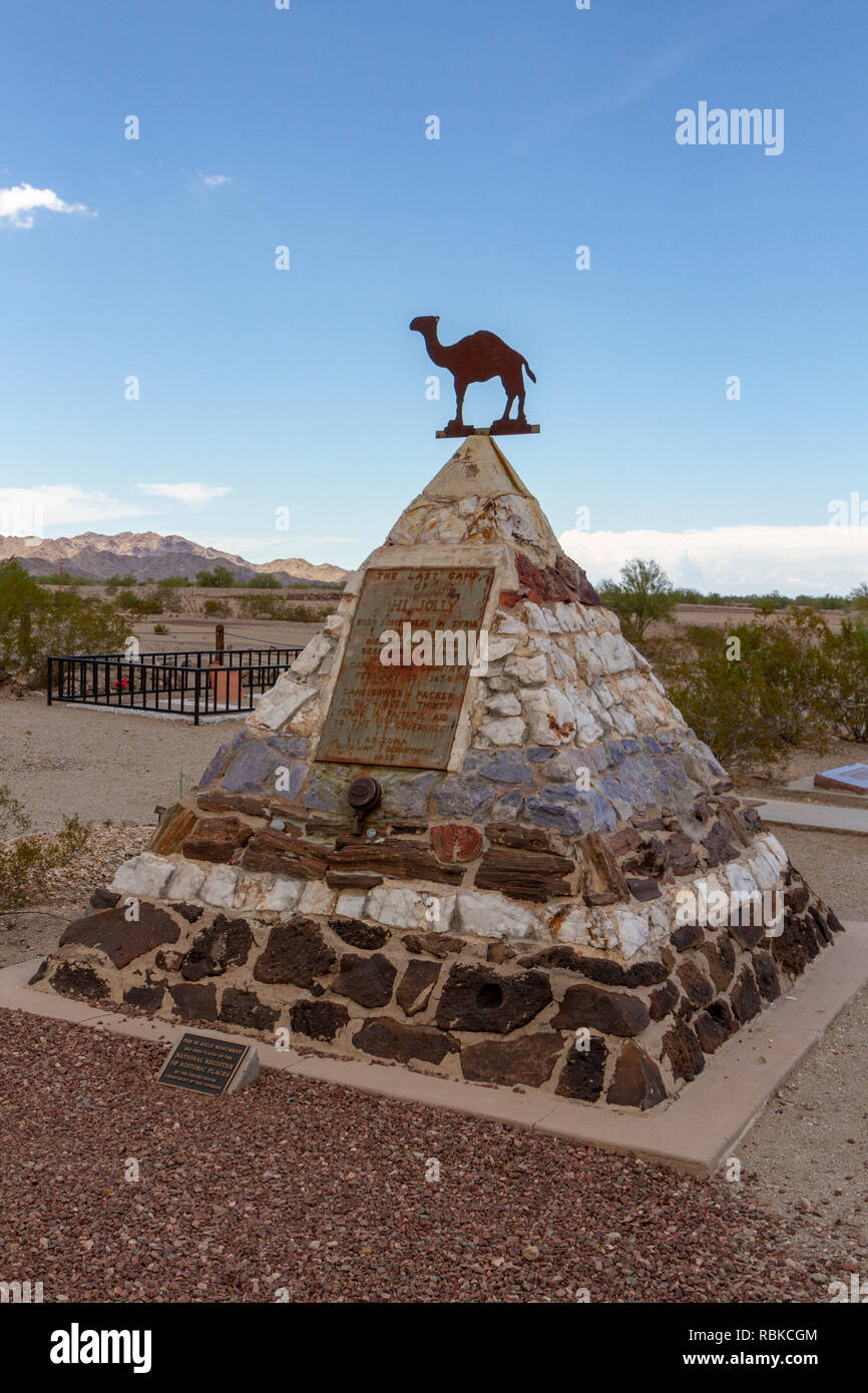 Hi Jolly la tomba nel cimitero di Quartzsite, Quartzsite, Arizona, Stati Uniti. Foto Stock