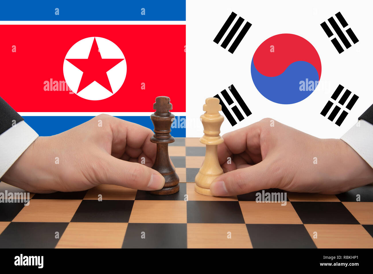 Vertice intercoreano espressa in una partita a scacchi. Foto Stock