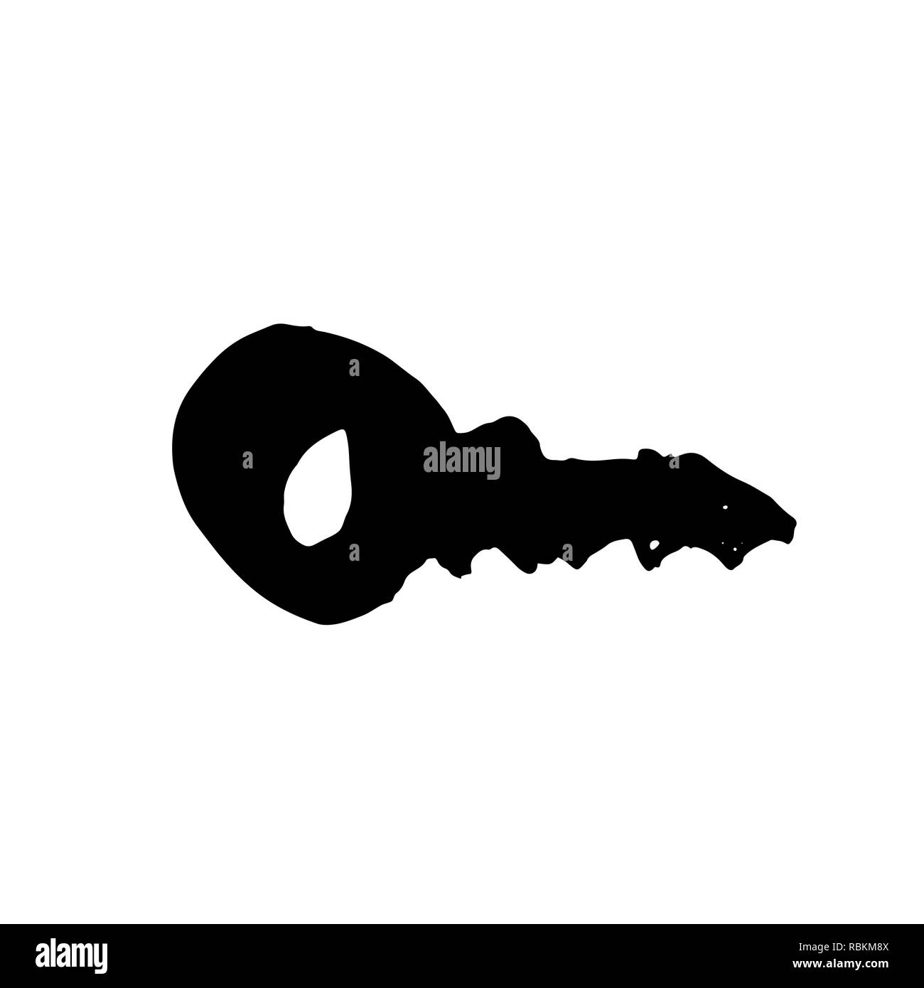 Icona di una chiave. Grunge spazzola chiave illustrazione. Illustrazione Vettoriale. Illustrazione Vettoriale