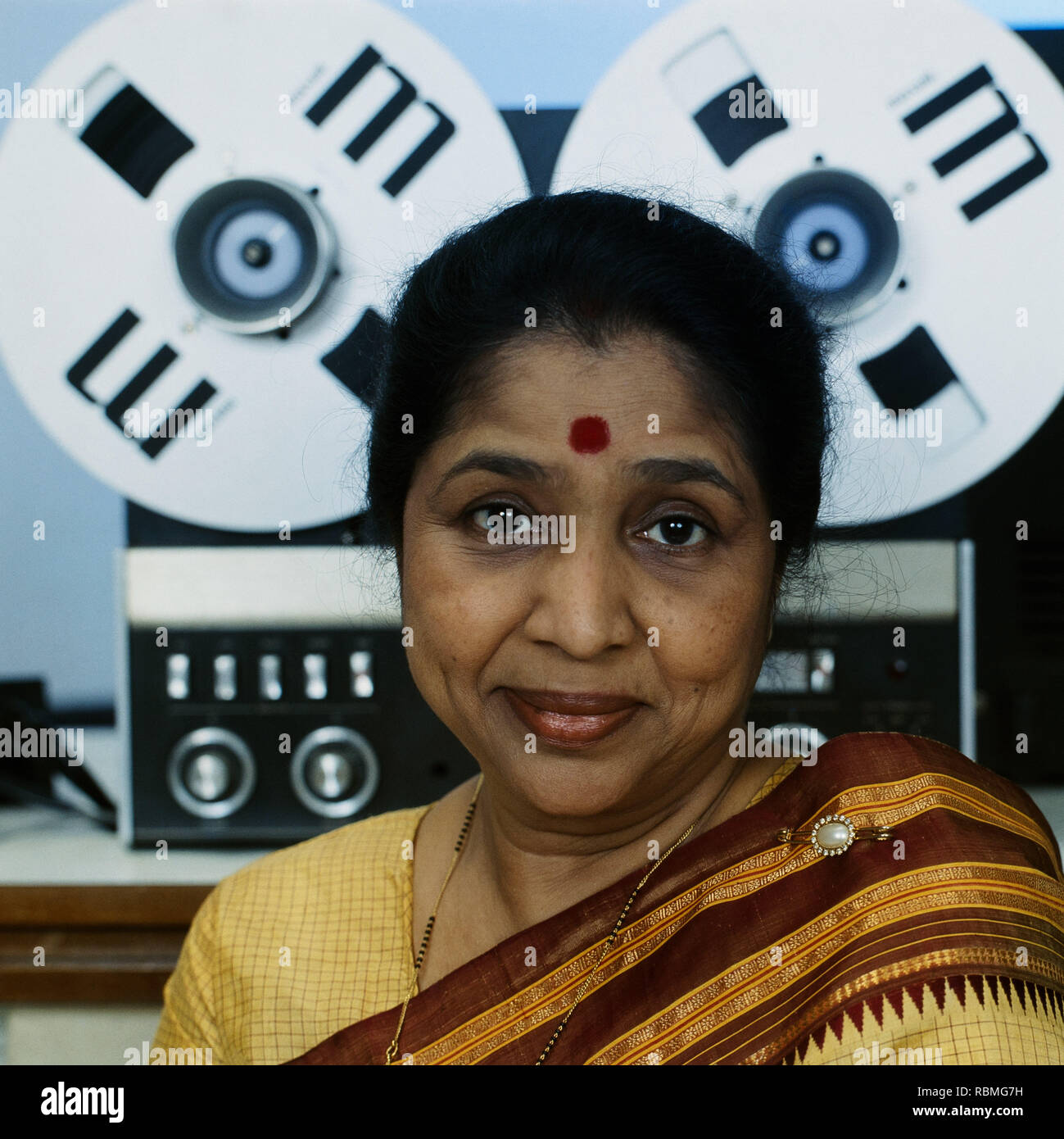 Ritratto di Asha Bhosle, India, Asia Foto Stock