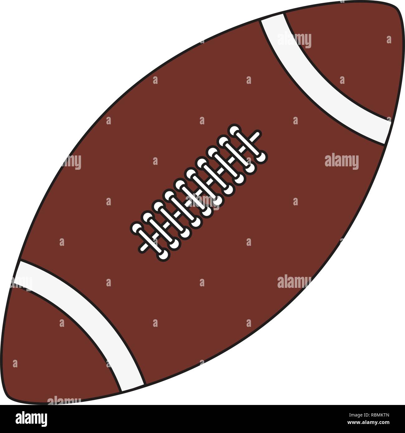 Vettore di creative design icona con il football americano sfera isolata su bianco. Illustrazione Vettoriale