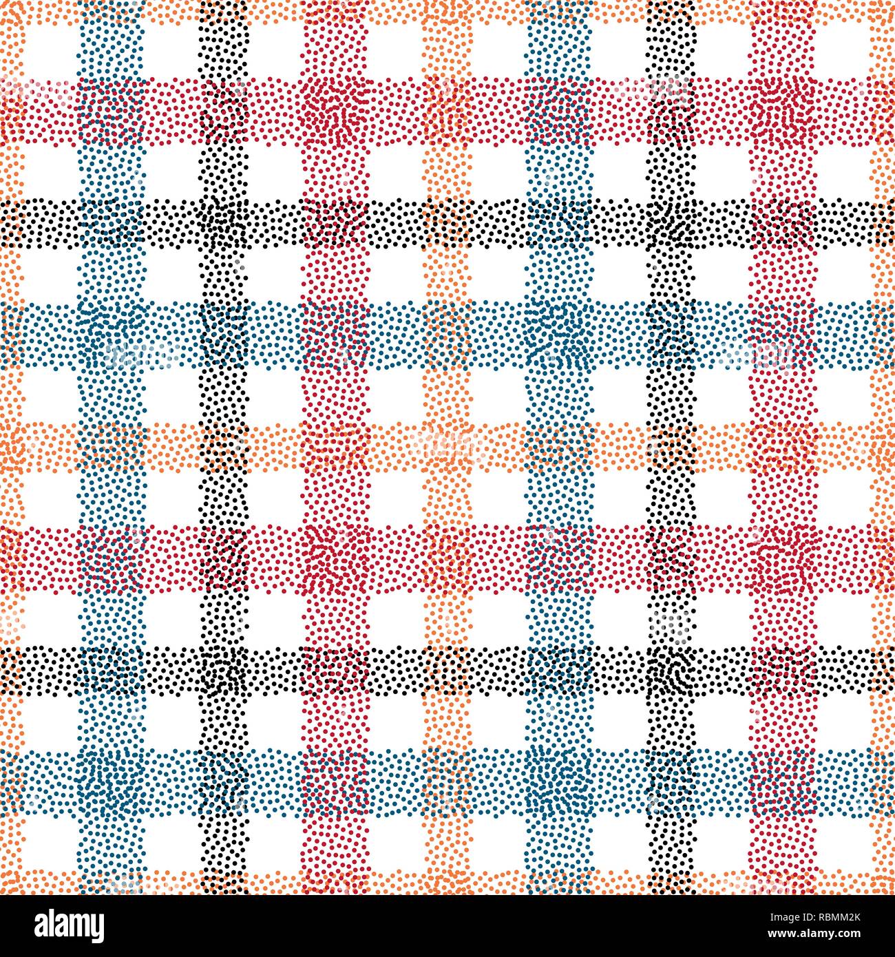 In Tartan vettore punteggiata seamless pattern. Punti astratto sfondo a scacchi. Cella scozzese texture moderna per la superficie di progettazione, tessili, carta da imballaggio, w Illustrazione Vettoriale