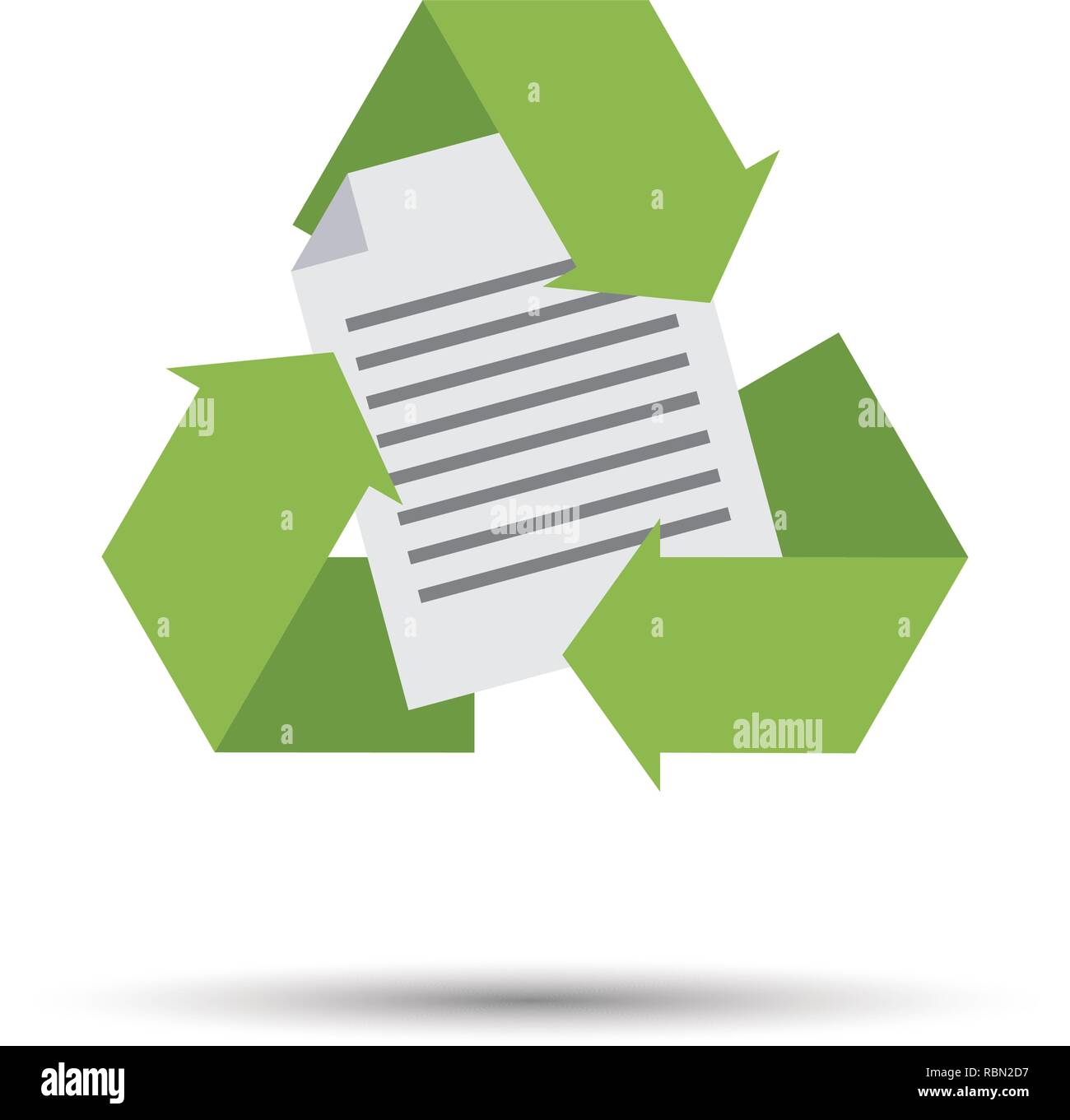 Design piatto per il riciclaggio della carta icona vettore Illustrazione Vettoriale