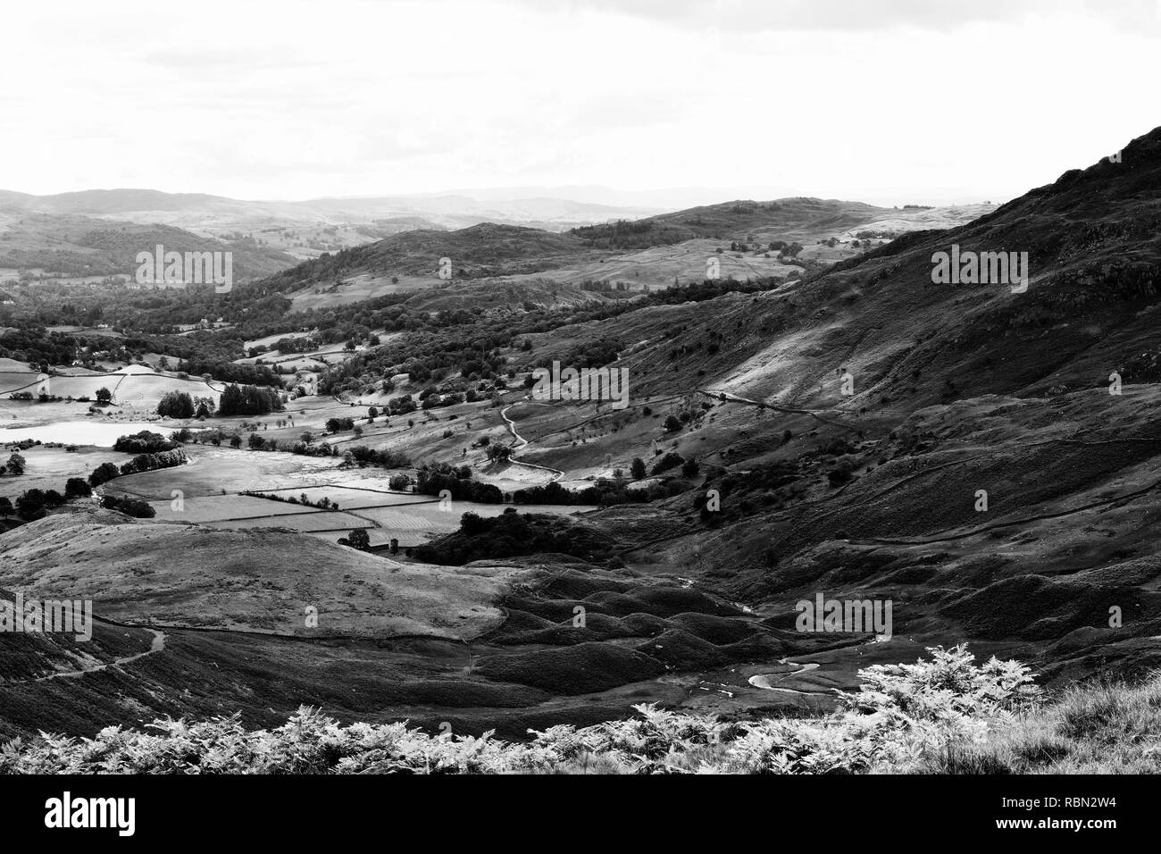 Cumberland, Cumbria, Lake District, North West, England Lakes, Mere, tè pomeridiano, Elegant Lady, Hillside View, River, Fells, Visitor, Adventure. Foto Stock