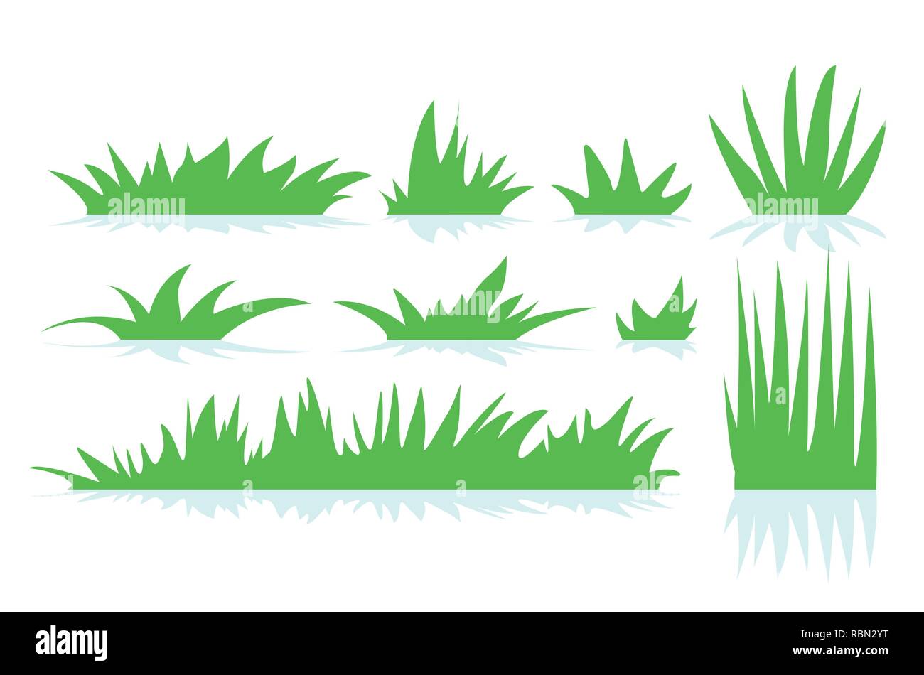 Vettore di un verde erba isolted su sfondo bianco. Illustrazione Vettoriale